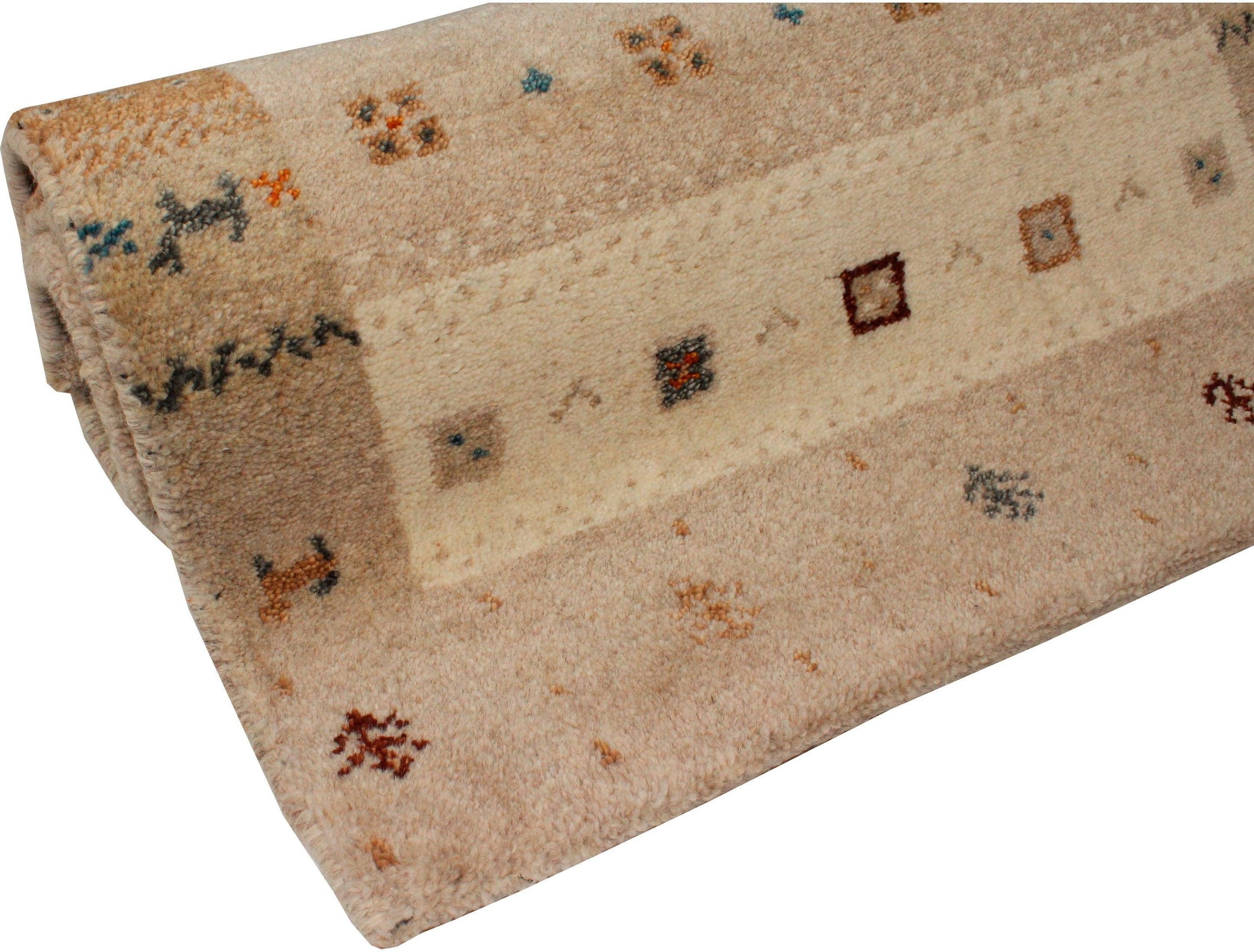 Dekowe Wollteppich »Samia«, rechteckig, 15 mm Höhe, reine Wolle, Gabbeh Design, handgeknüpft, mit Bordüre