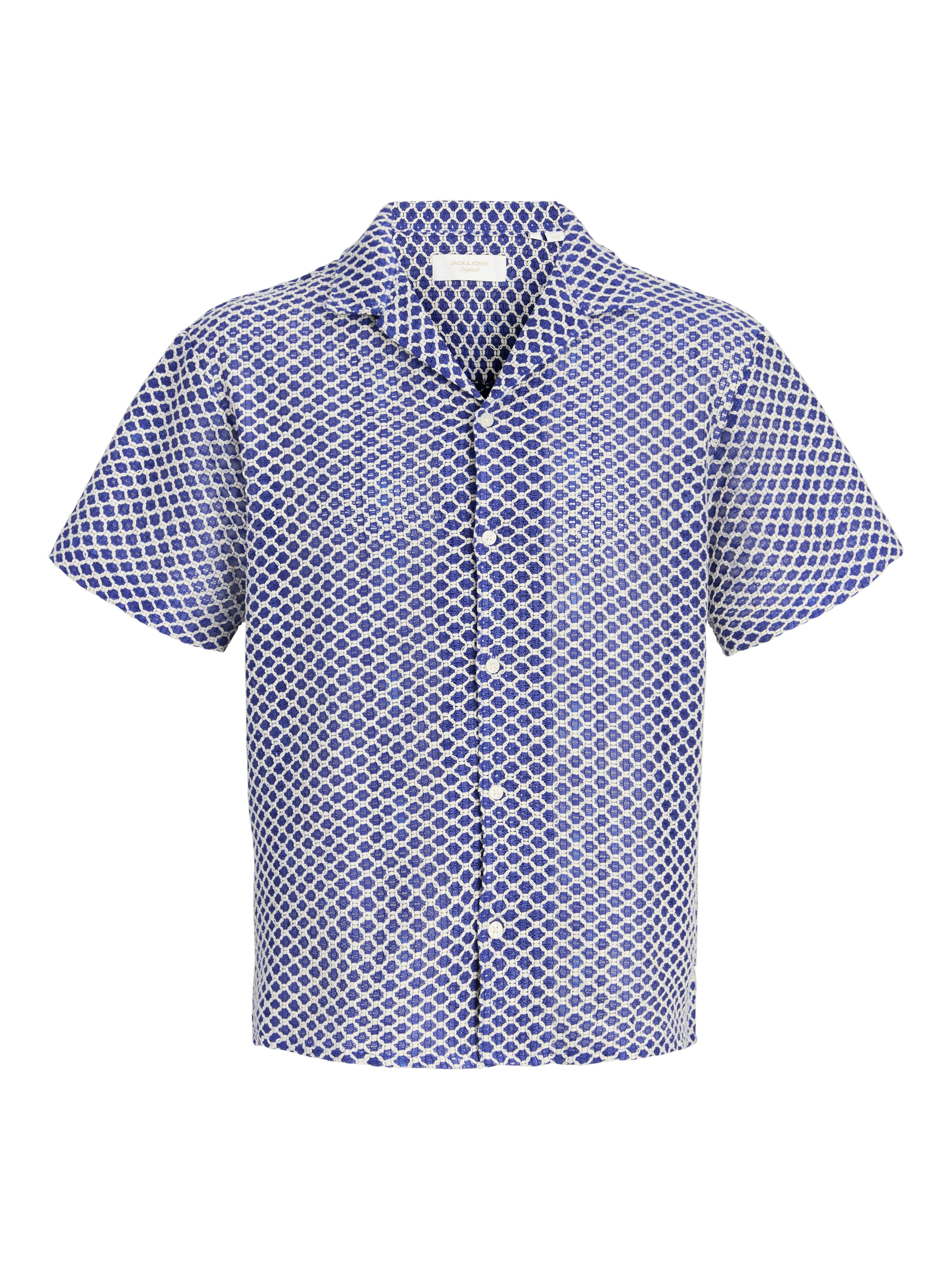 Jack & Jones Junior Kurzarmhemd »JORMONTAUK CROCHET SHIRT SS SA26 JNR« Baumwollmischung, locker geschnitten