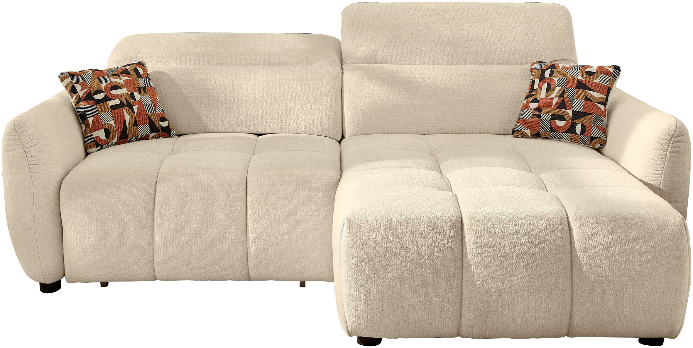 Jockenhöfer Gruppe Ecksofa »Zoom, L-Form, 140kg Belastbarkeit je Sitzplatz«, 60cm elektromotorische Sitztiefenverstellung,USB-Ladeports,Kopfstützen
