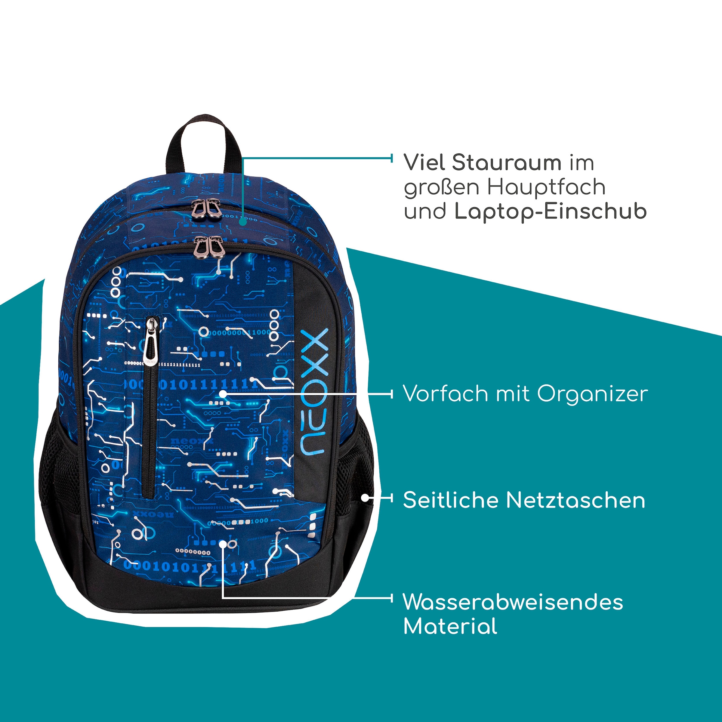 neoxx Schulrucksack »Flow, Next Level«, teilweise aus recyceltem Material