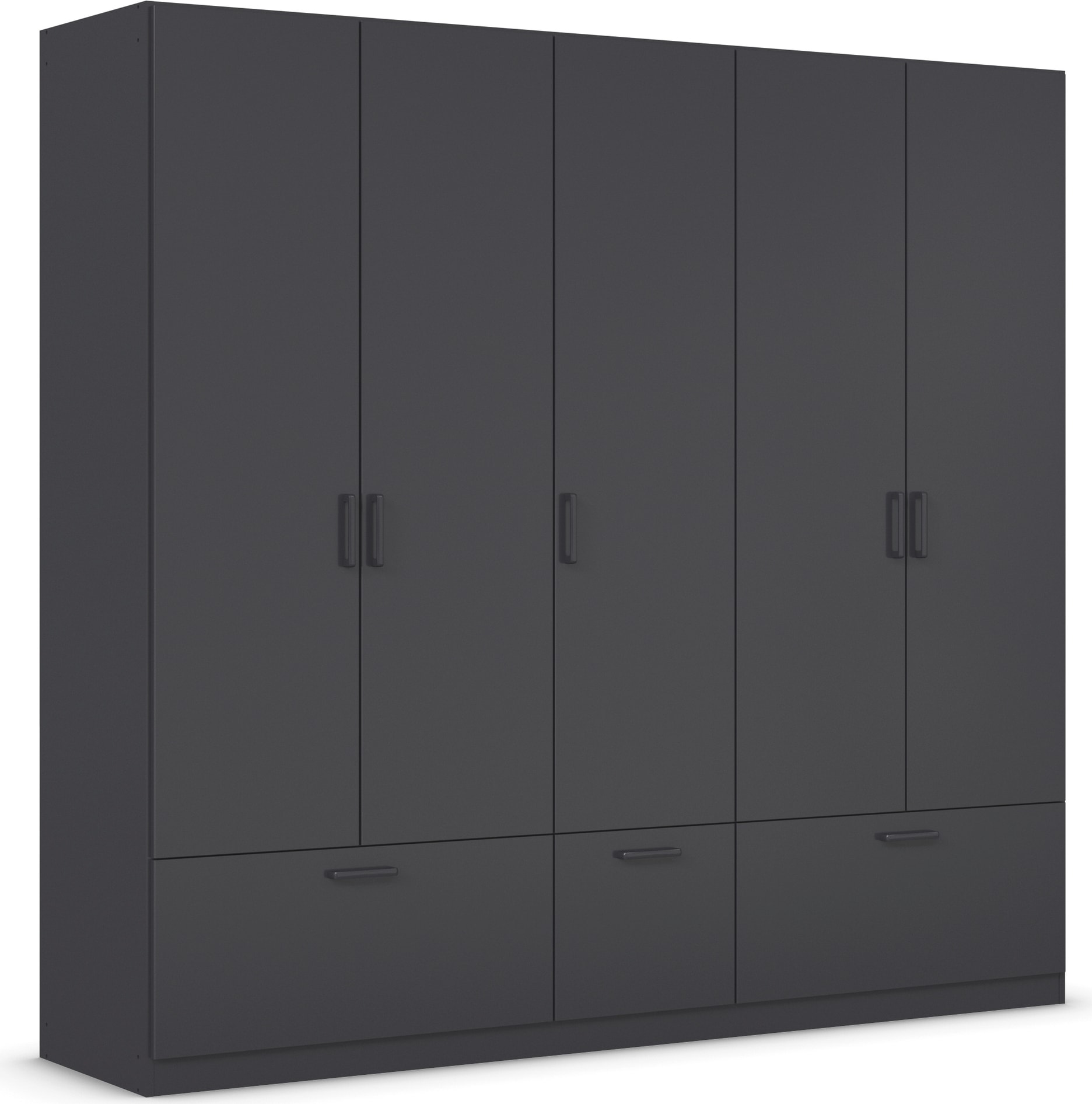 rauch Drehtürenschrank »Kleiderschrank Schrank Garderobe Wäscheschrank BARI«, mit Schubkästen und modernem Griff in Graumetallic MADE IN GERMANY