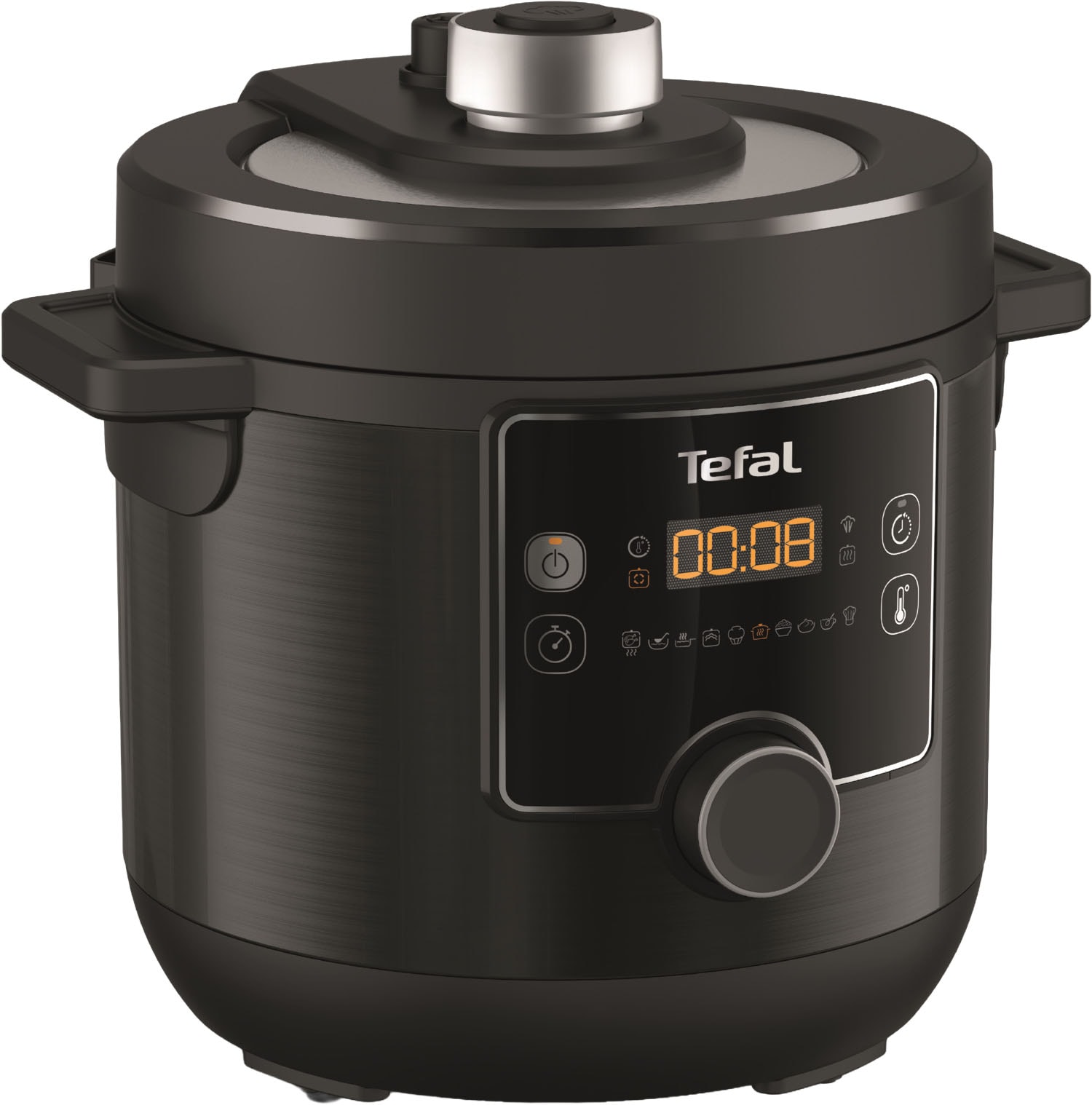 Tefal Multikocher »Turbo Cuisine & Fry inkl. Extra-Crisp-Deckel, 1-Knopf-Bedienung«, Schnellkochtopf/ Heißluftfritteuse, 15 automatische Programme, CY7788
