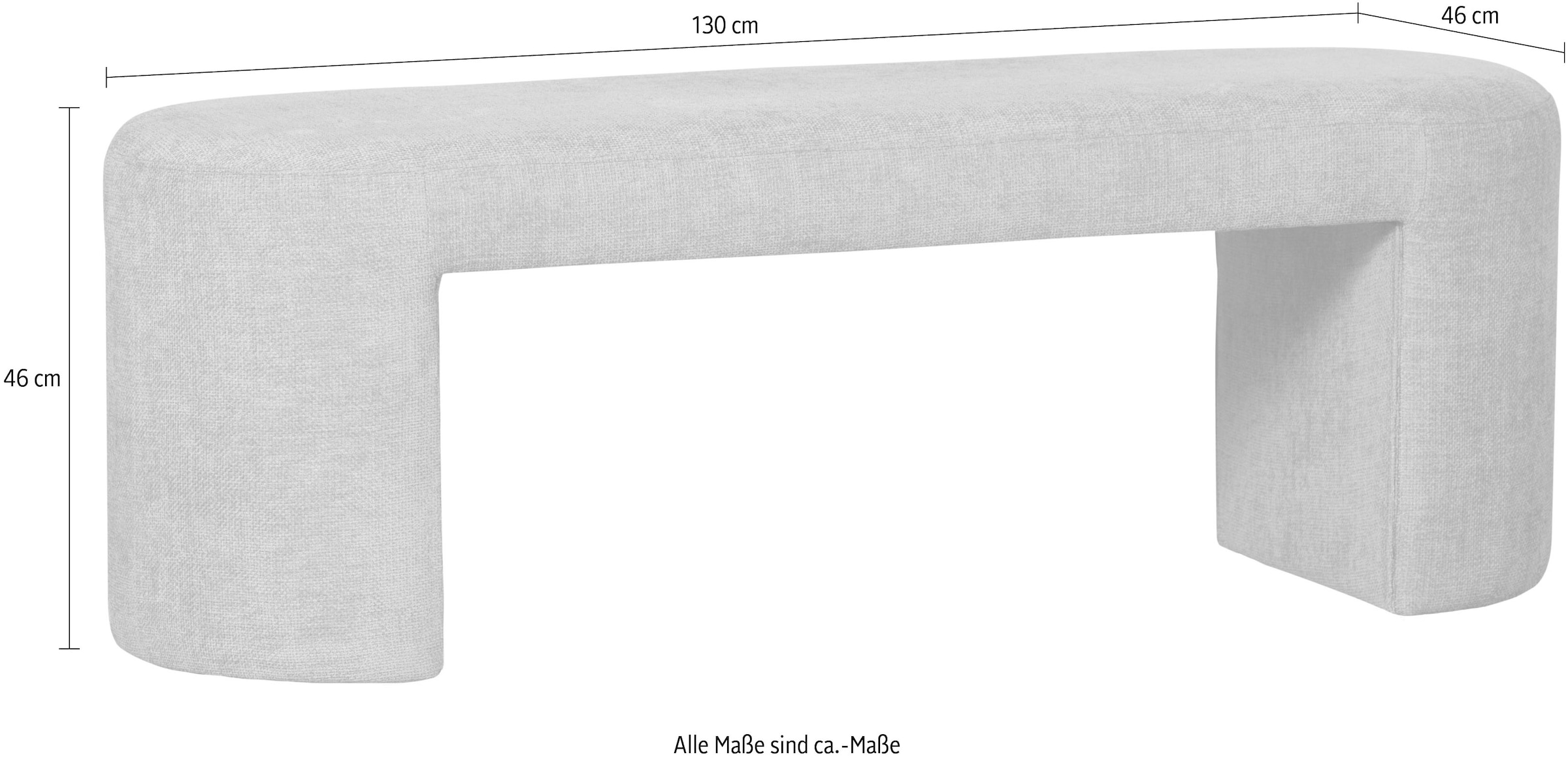 WOOOD Bank »Jacob«, gepolstert und ohne Rückenlehne, Breite 130 cm