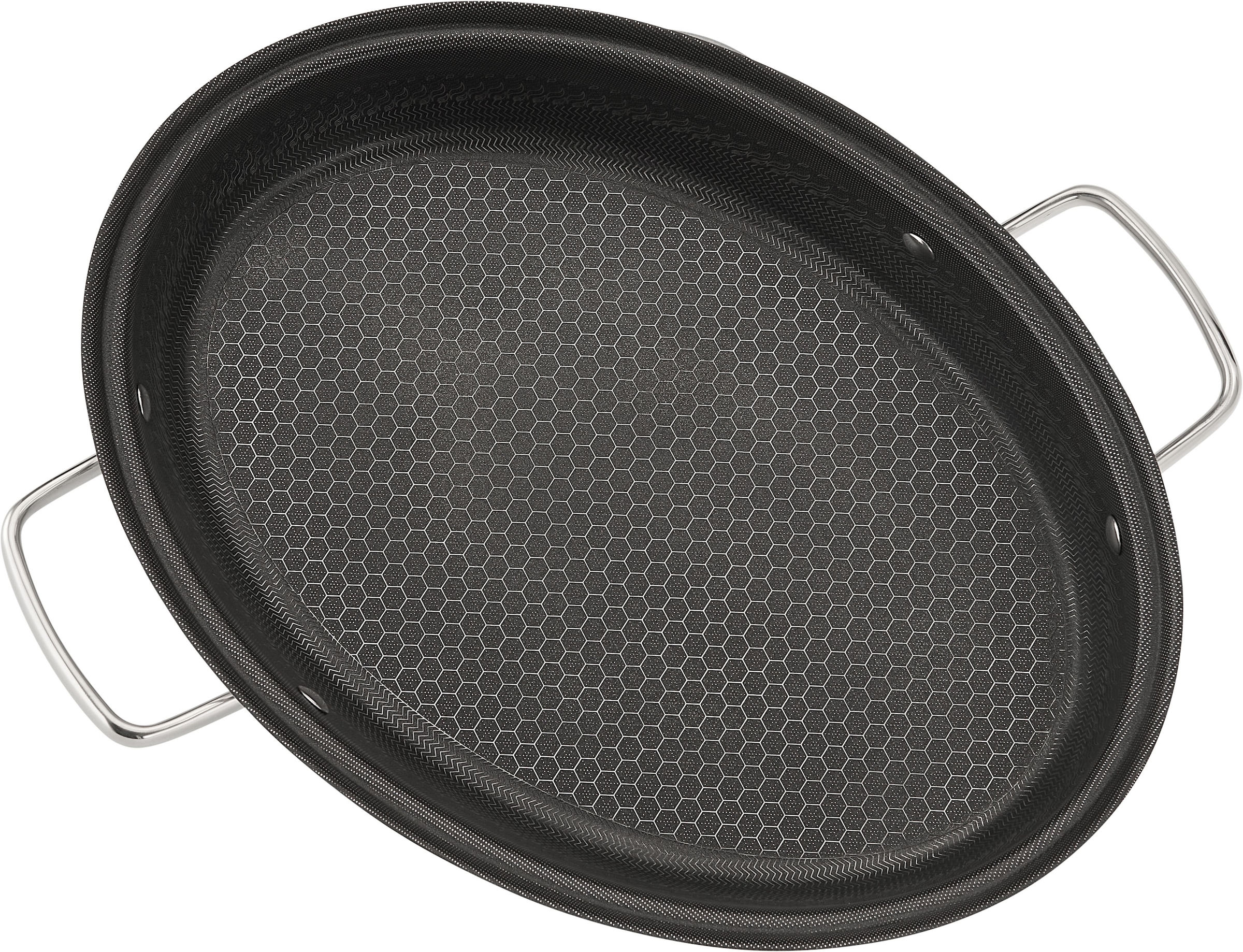 HENSSLERS Fischpfanne »HENSSLERS Edelstahl Fisch- & Schnitzelpfanne, mit Wabenstruktur« Edelstahl 2 Stk. tlg. inkl. Glasdeckel und Dünsteinsatz, Abmessung ca. 38x26 cm