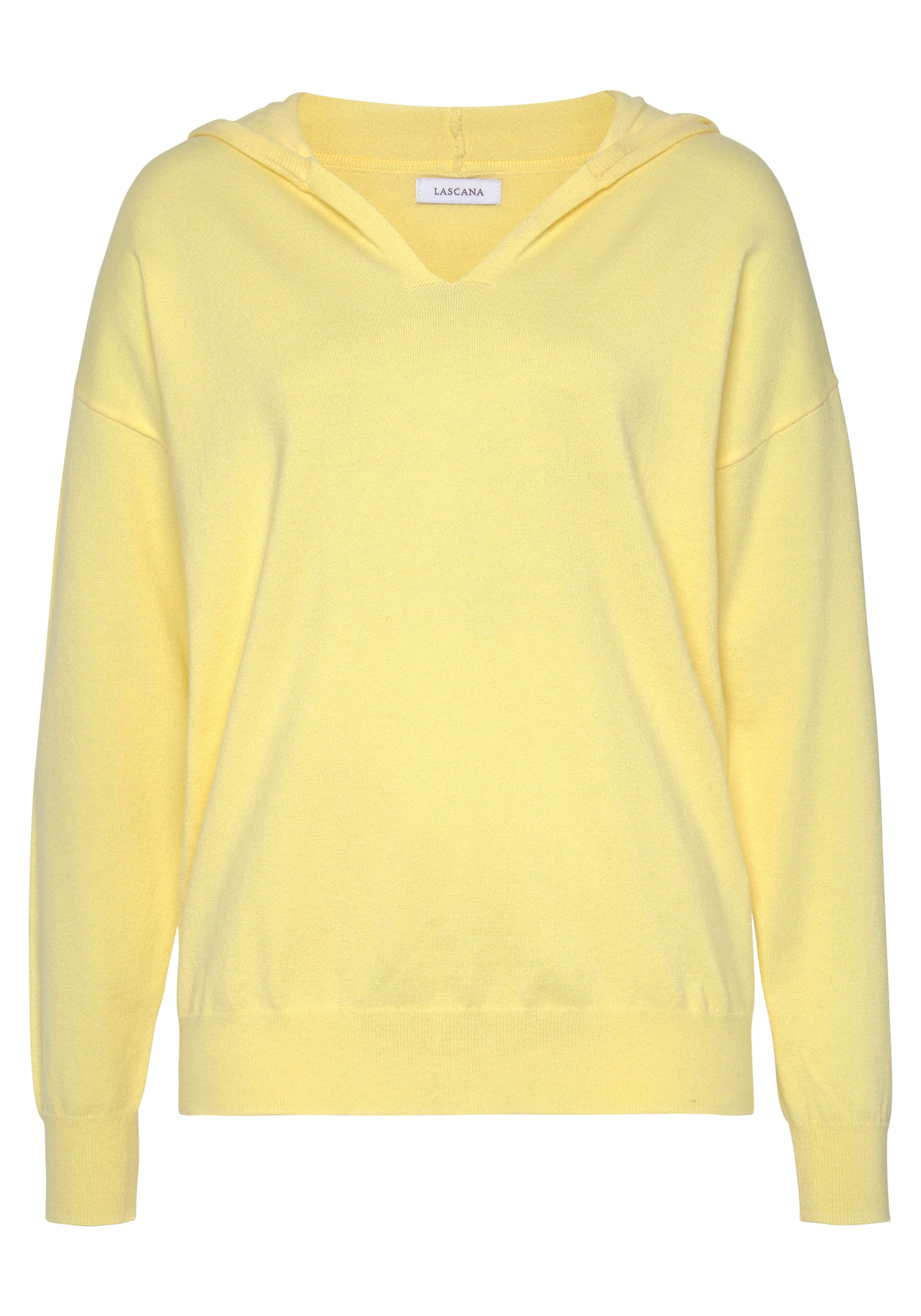 LASCANA Strickpullover, Kapuzensweatshirt aus weicher Viskosemischung, Loungewear