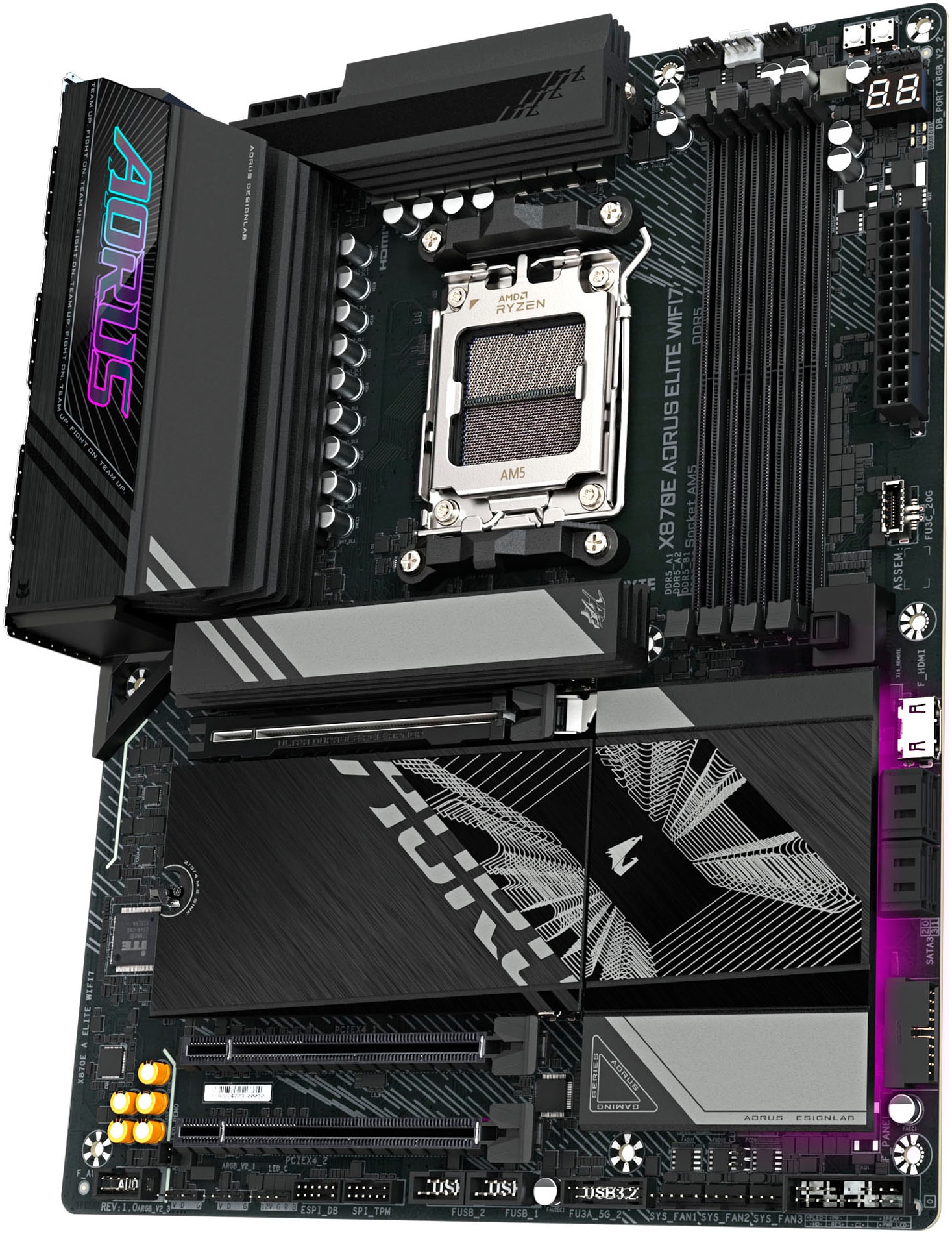 Gigabyte Mainboard »X870E AORUS ELITE WIFI7 Mainboard - Unterstützt AMD Ryzen 9000 CPUs, 1«