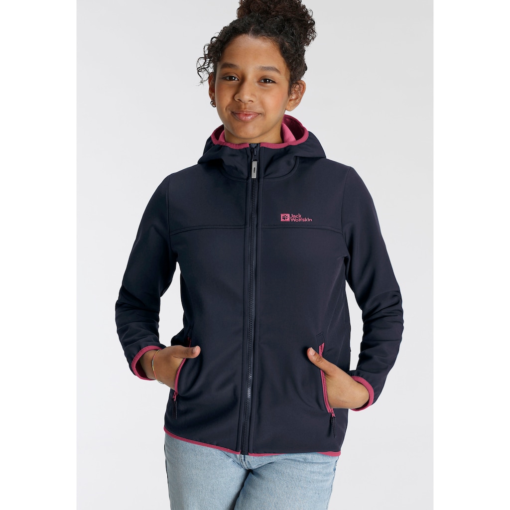 Jack Wolfskin Softshelljacke »FOURWINDS JACKET KIDS«, mit Kapuze