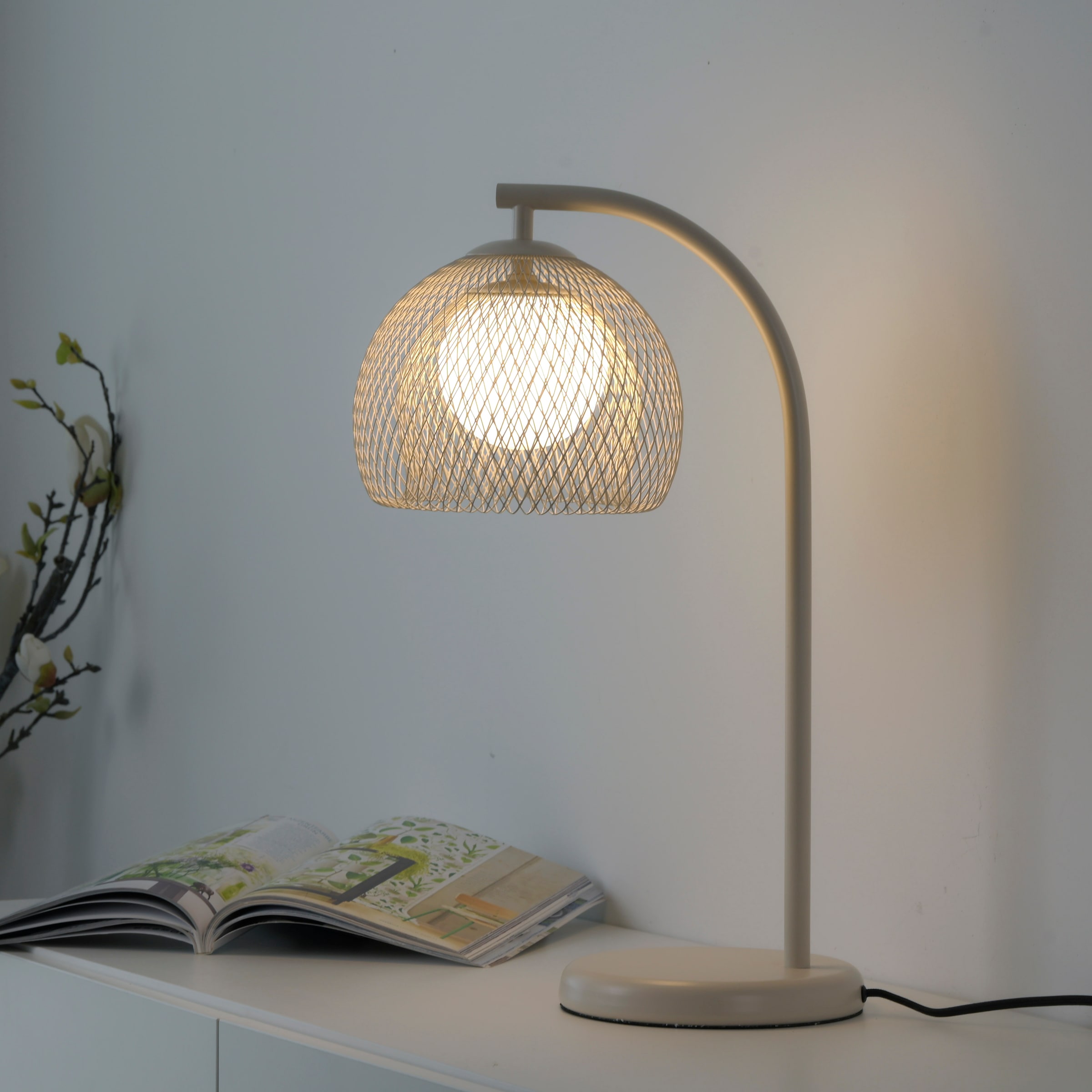 SCHÖNER WOHNEN-Kollektion Tischleuchte »MESH« G9 1 Stk. Modernes Design, sanftes Licht & stilvolle Sandbrise-Optik