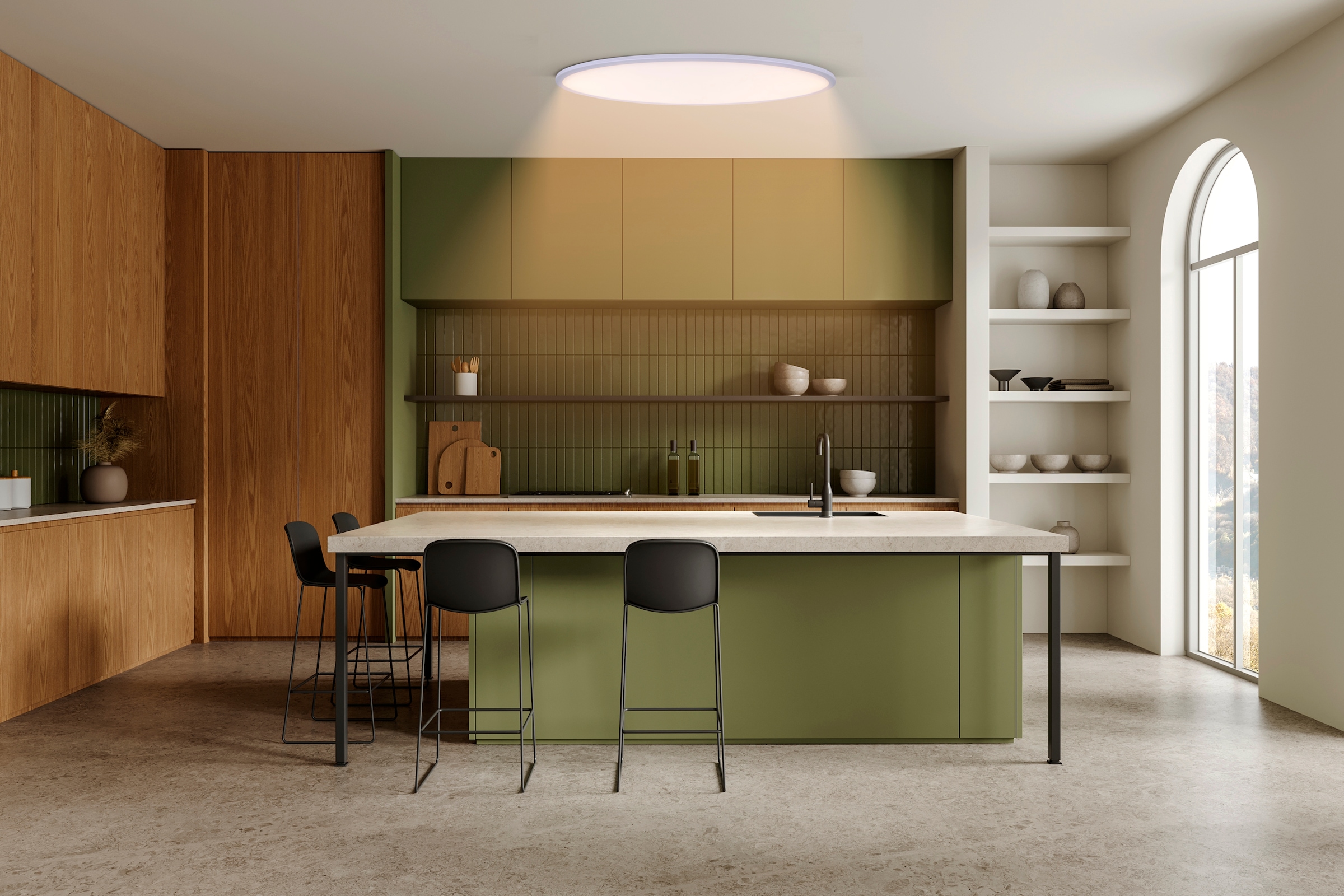 näve LED Deckenleuchte »Amalfi« LED-Modul 1 Stk. warmweiß - kaltweiß oval, dimmbar und Nachtlichtfunktion mittels Fernbedienung, CCT