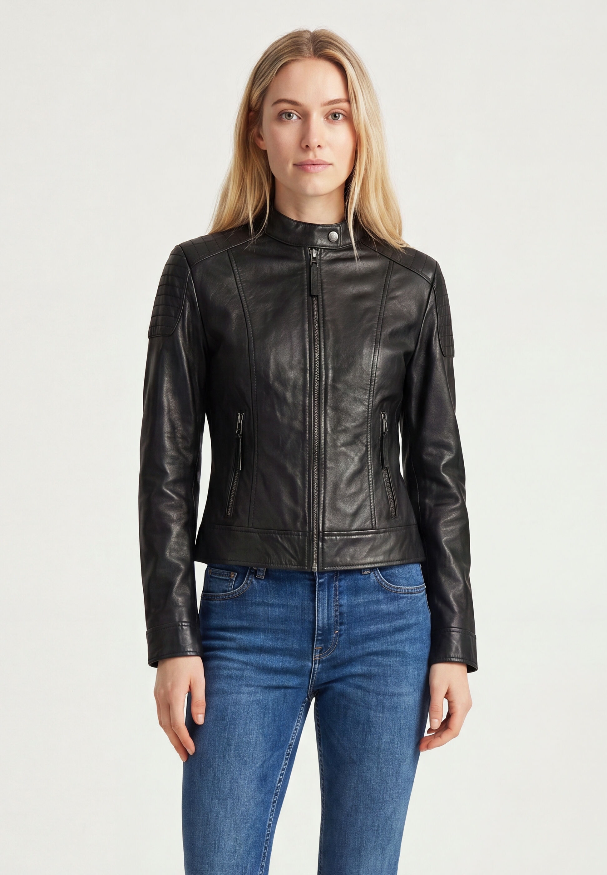 Apple of Eden Lederjacke »Apple of Eden Lederjacke« ohne Kapuze taillierte Schnittform
