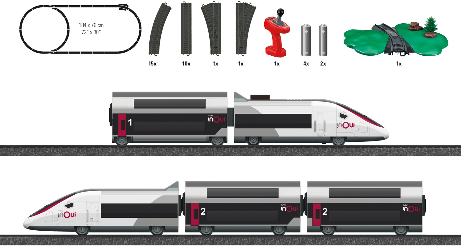 Märklin Modelleisenbahn-Set »Märklin my world - Startpackung TGV Duplex - 29406«, mit Licht und Sound