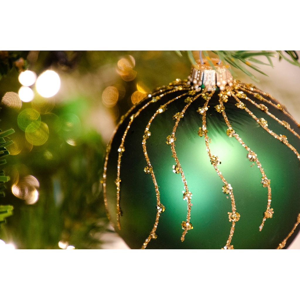 Guido Maria Kretschmer Home&Living Weihnachtsbaumkugel »Jorah, Weihnachtsdeko, Christbaumschmuck«, (Set, 6 St.), Christbaumkugeln aus Glas, mundgeblasen und handbemalt
