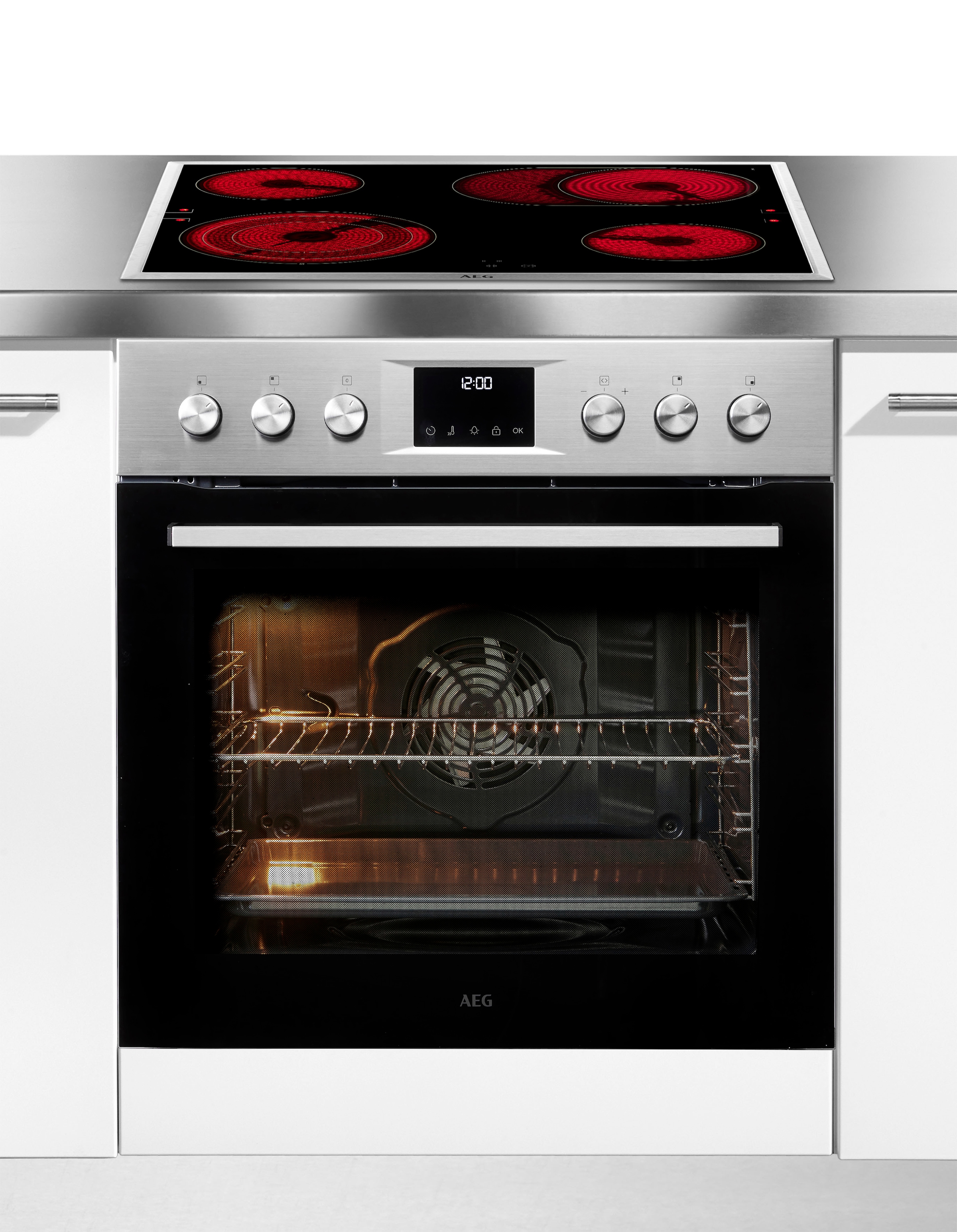 AEG Elektro-Herd-Set Serie 5000 »OU5PE40SM« Pyrolyse-Selbstreinigung Heißluft: Gleichmäßiges Garen auf 3 Ebenen: ideal für Mehrblech‑Backen