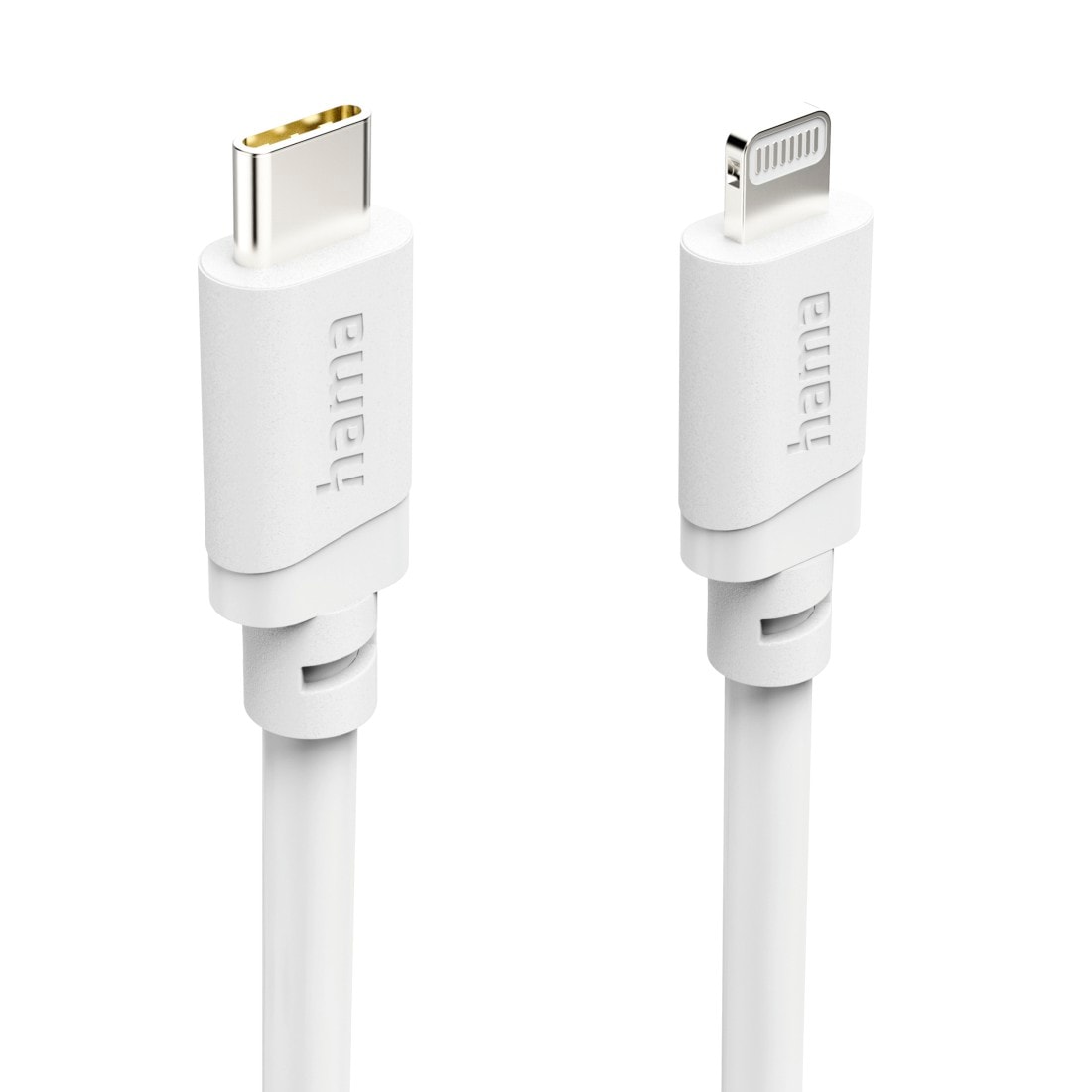 Hama USB-Kabel »USB-C auf Lightning Ladekabel 1 m weiß« Lightning | USB-C 200 cm Schnellladen, 480 Mbit/s, MFi zertifiziert, 3 A Strom