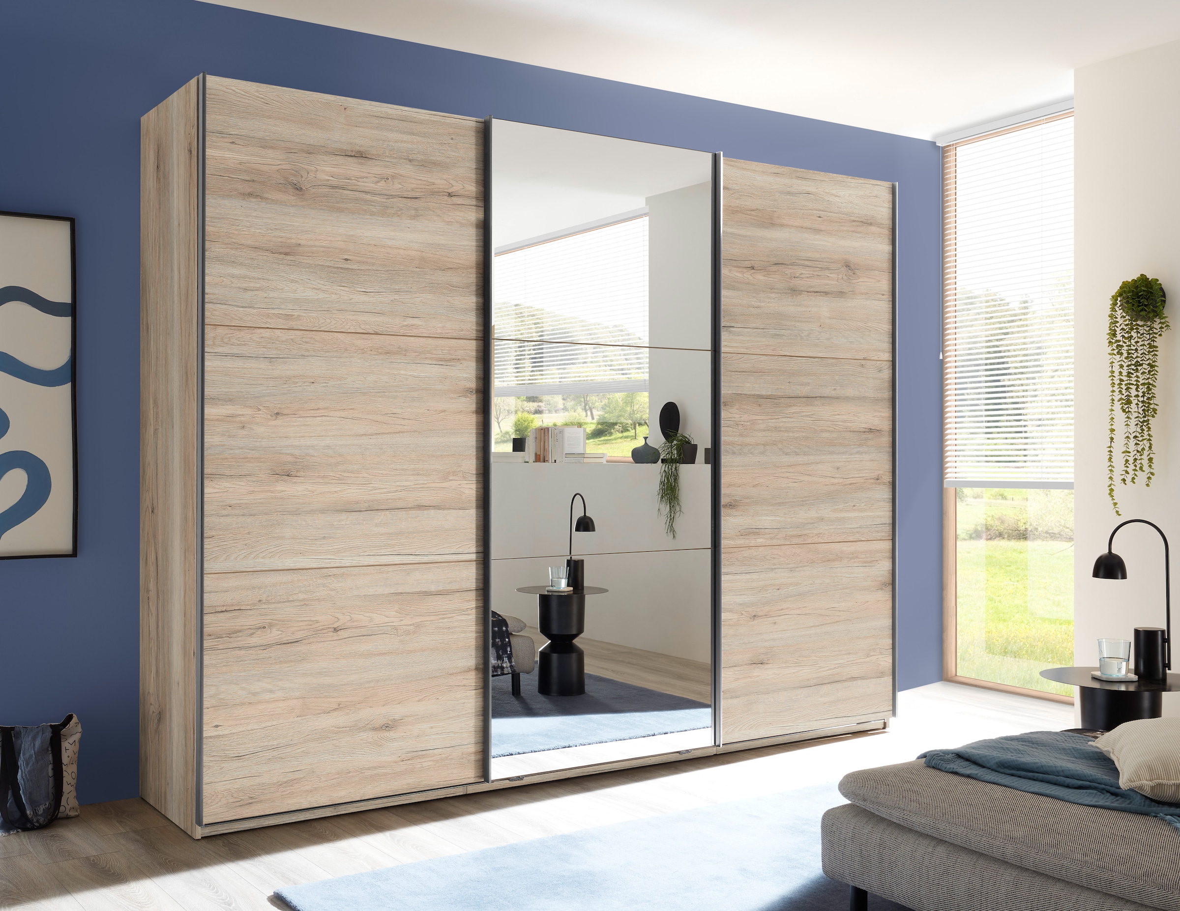 Schlafkontor Schwebetürenschrank »Bravo Kleiderschrank, Schiebetürenschrank« mit Spiegeltür, wahlweise mit Zubehör