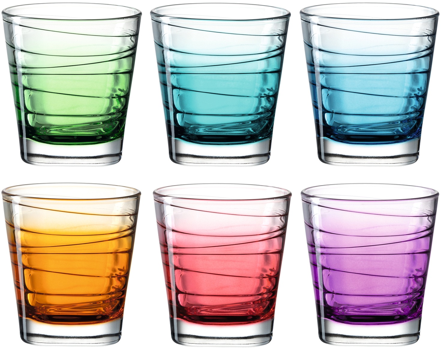 Whiskyglas »VARIO STRUTTURA«, (Set, 6 tlg.), 250 ml, Farbverlauf, 6-teilig