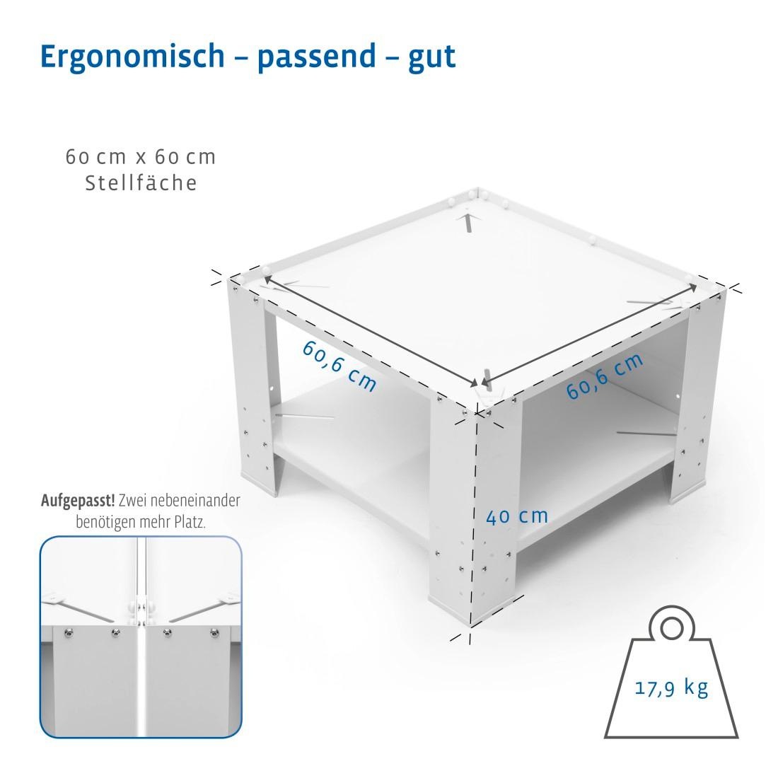 Xavax Unterbausockel »Sockel Untergestell 60 x 60 x 40cm Waschmaschine Trockner«, Hausgerätesockel verstellbar