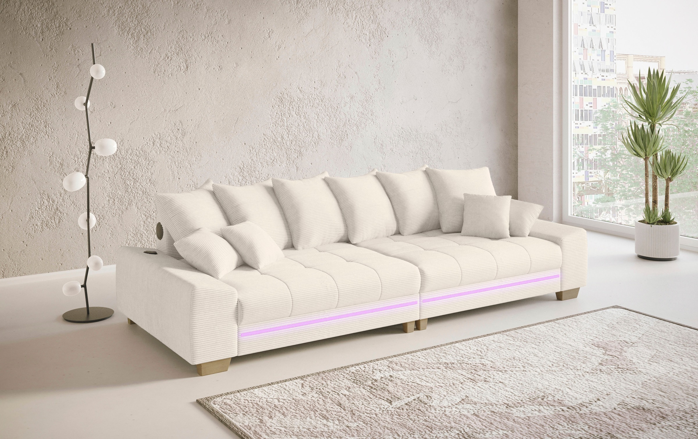 Mr. Couch Big-Sofa »Nikita II«, mit RGB-LED, Bluetooth-Soundsystem, Kaltschaum