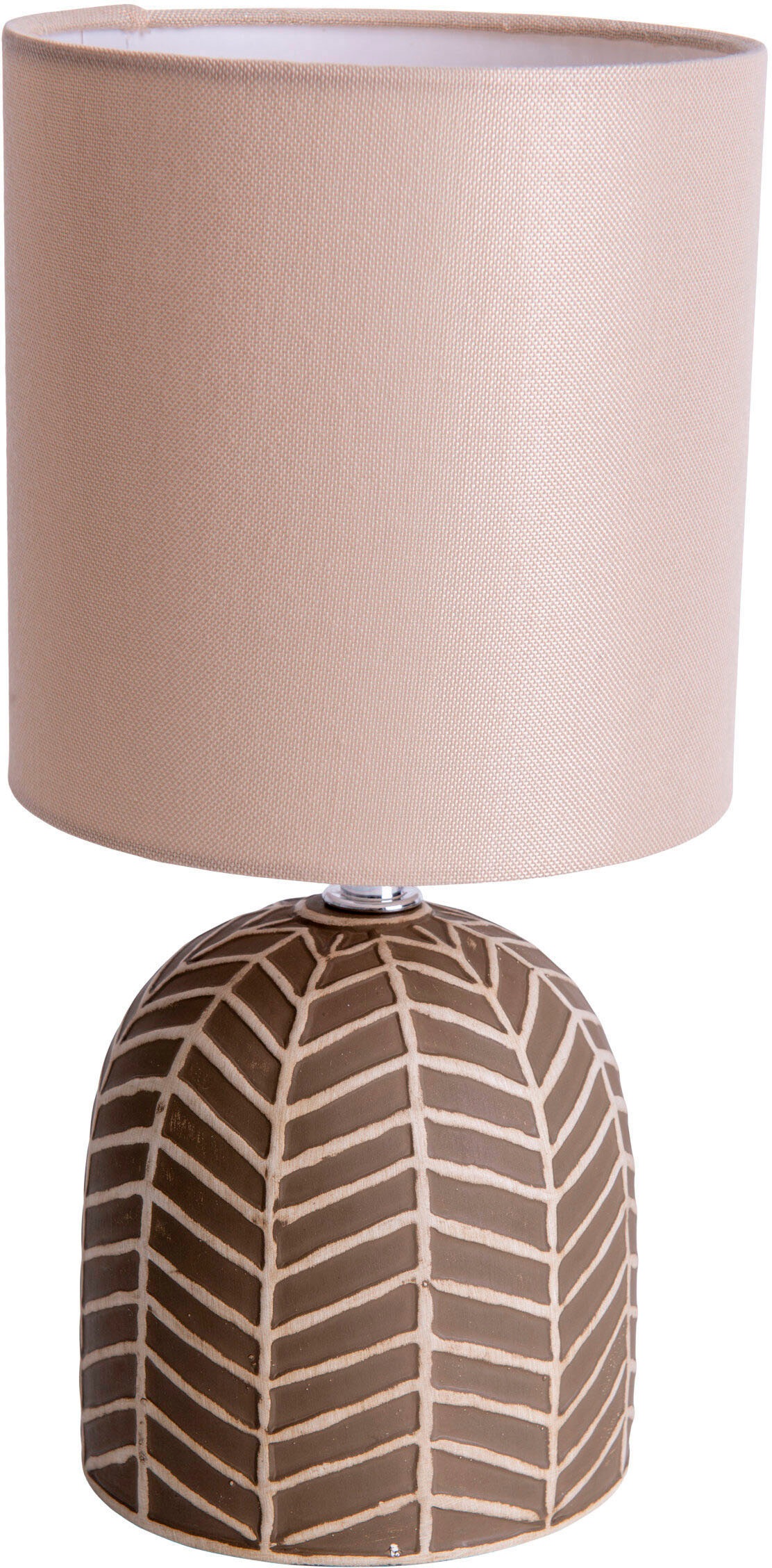 näve Tischleuchte »Folio« E14 1 Stk. Textilschirm/Leinen weiß, Fuß Keramik weiß/grau, 1xE14, Kippschalter