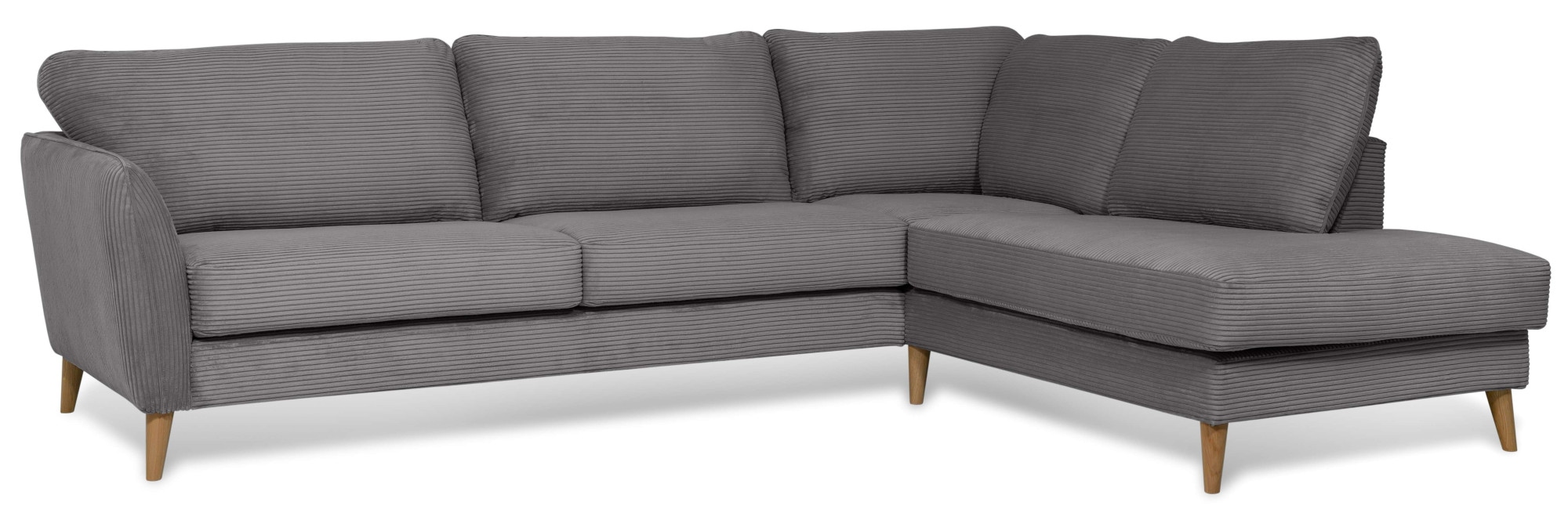 Home affaire Ecksofa »MARSEILLE 278/202 cm, L-Form, Ottom. rechts/links«, Massivholzbeine aus Eiche, in verschieden Bezügen und Farbvarianten
