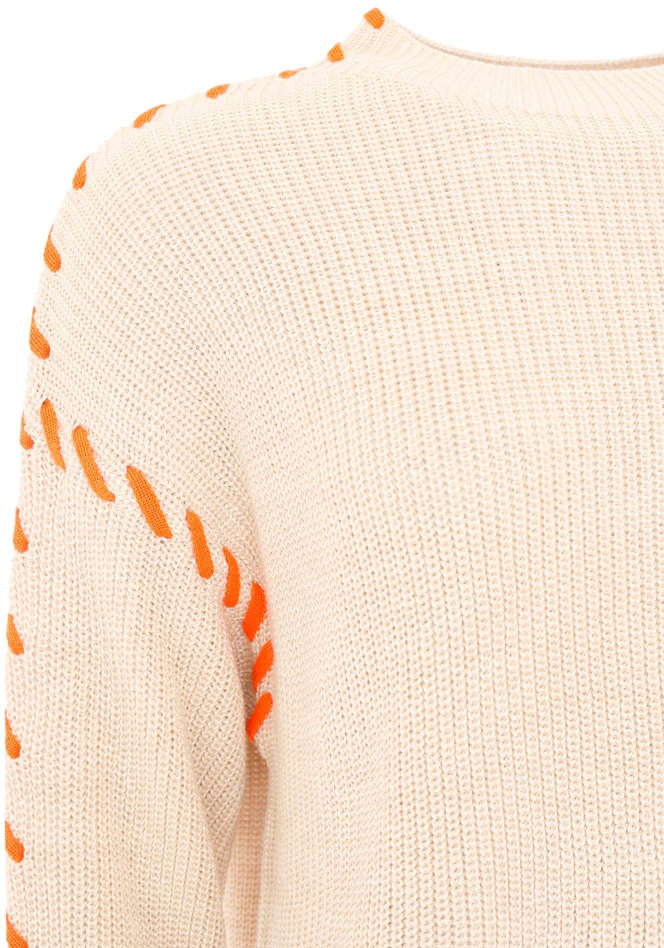 Zwillingsherz Strickpullover »"Stitching"«, mit kontrastfarbigen Nähten und Herz, mit Wollanteil