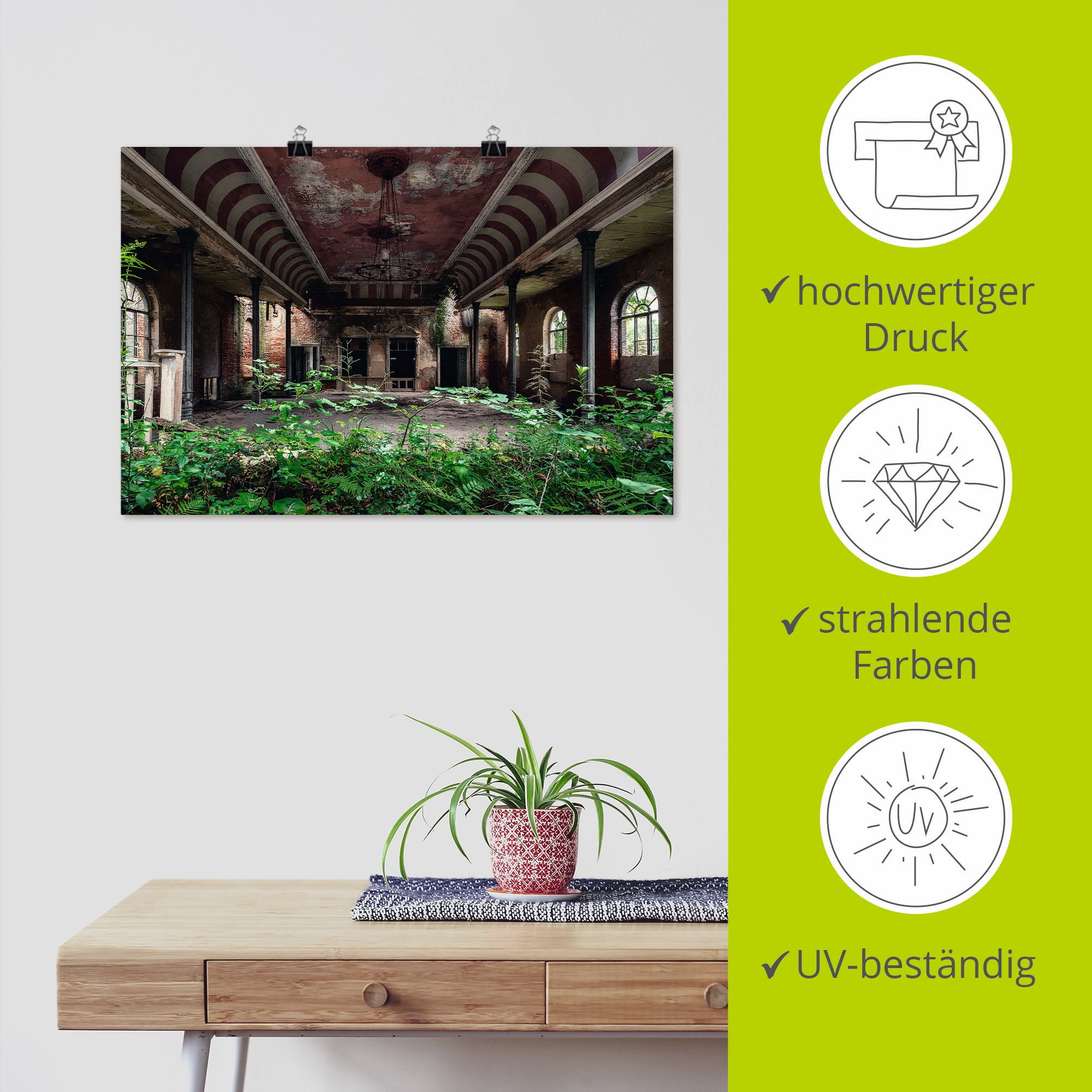 Artland Wandbild »Lost Places - Tanzsaal - verlassen«, Gebäude, (1 St.), als Leinwandbild, Poster in verschied. Größen