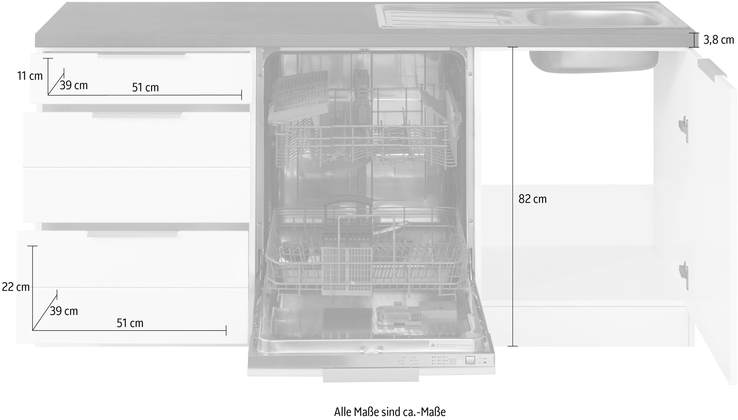 KOCHSTATION Winkelküche »KS-Luhe«, Stellbreite 240x330 cm, wahlweise mit oder ohne E-Geräten, MDF-Fronten