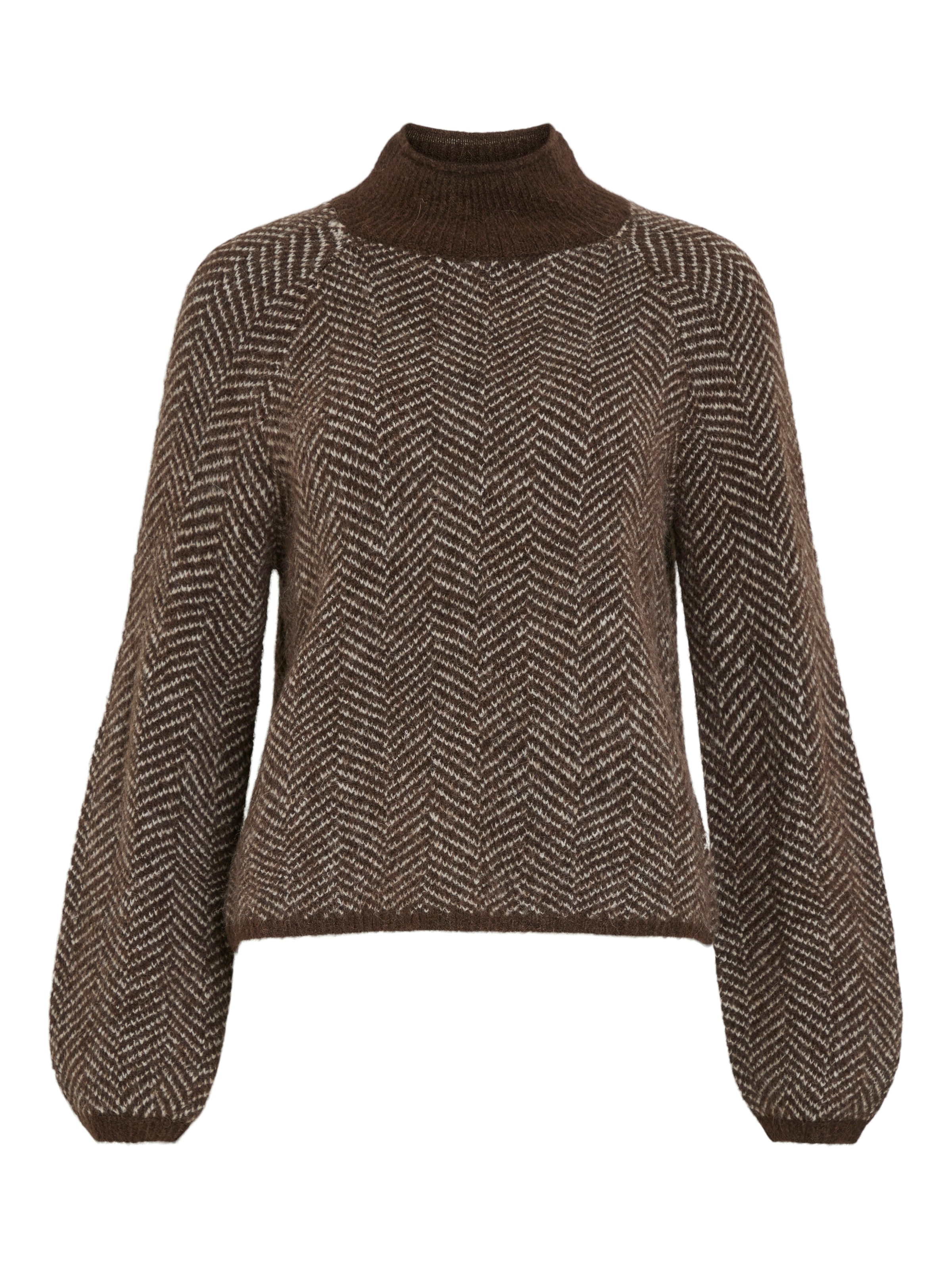 Vila Stehkragenpullover »VILORY HIGH NECK L/S KNIT TOP - NOOS« Materialmix, regular fit