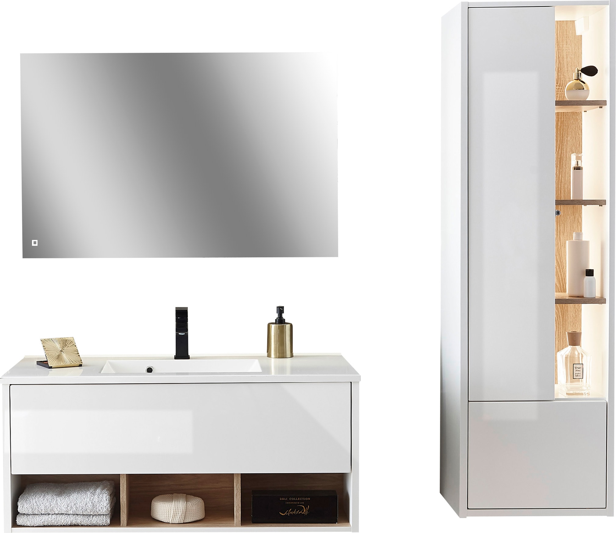 PLACES OF STYLE Badmöbel-Set »Studio Line, Bad im modernen Design, 3-teiliges Badezimmer« 3 Stk. tlg.