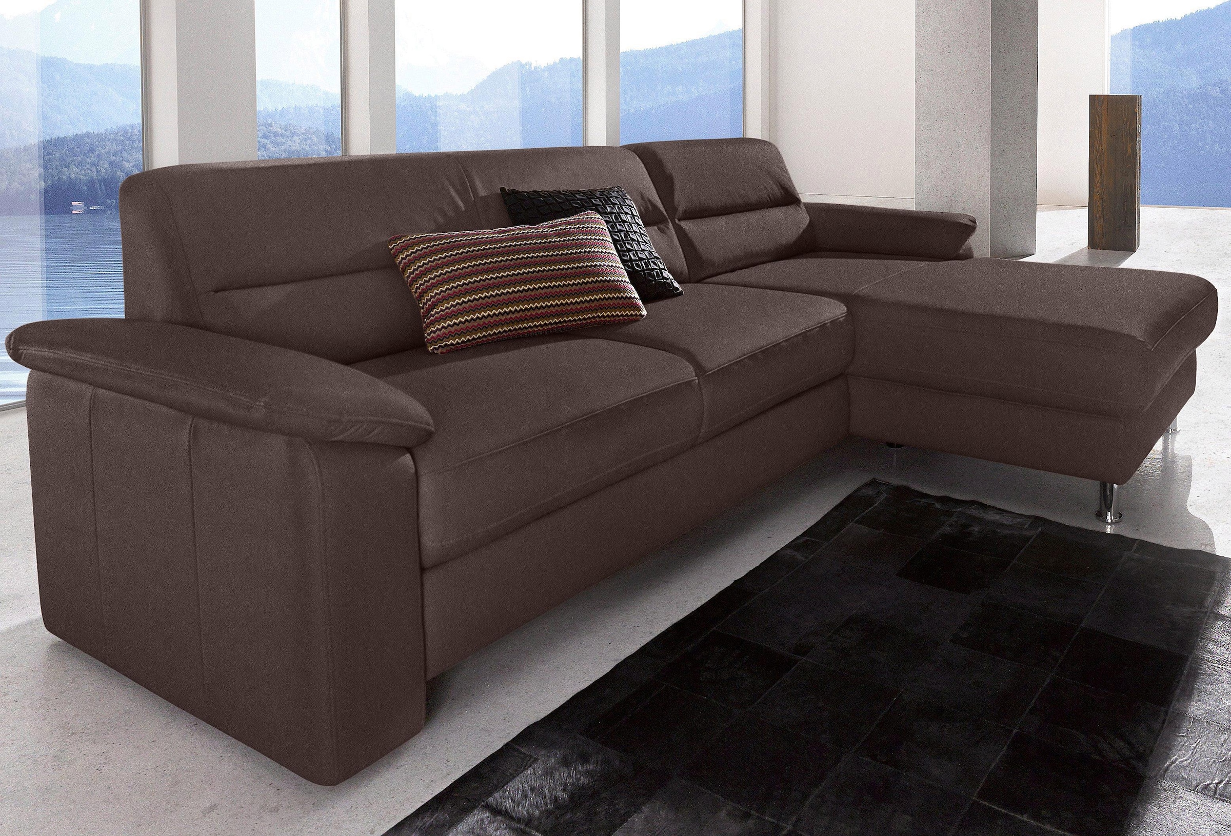 sit&more Ecksofa »Ascara L-Form«, inklusive Boxspring/Federkern-Polsterung, wahlweise mit Bettfunktion