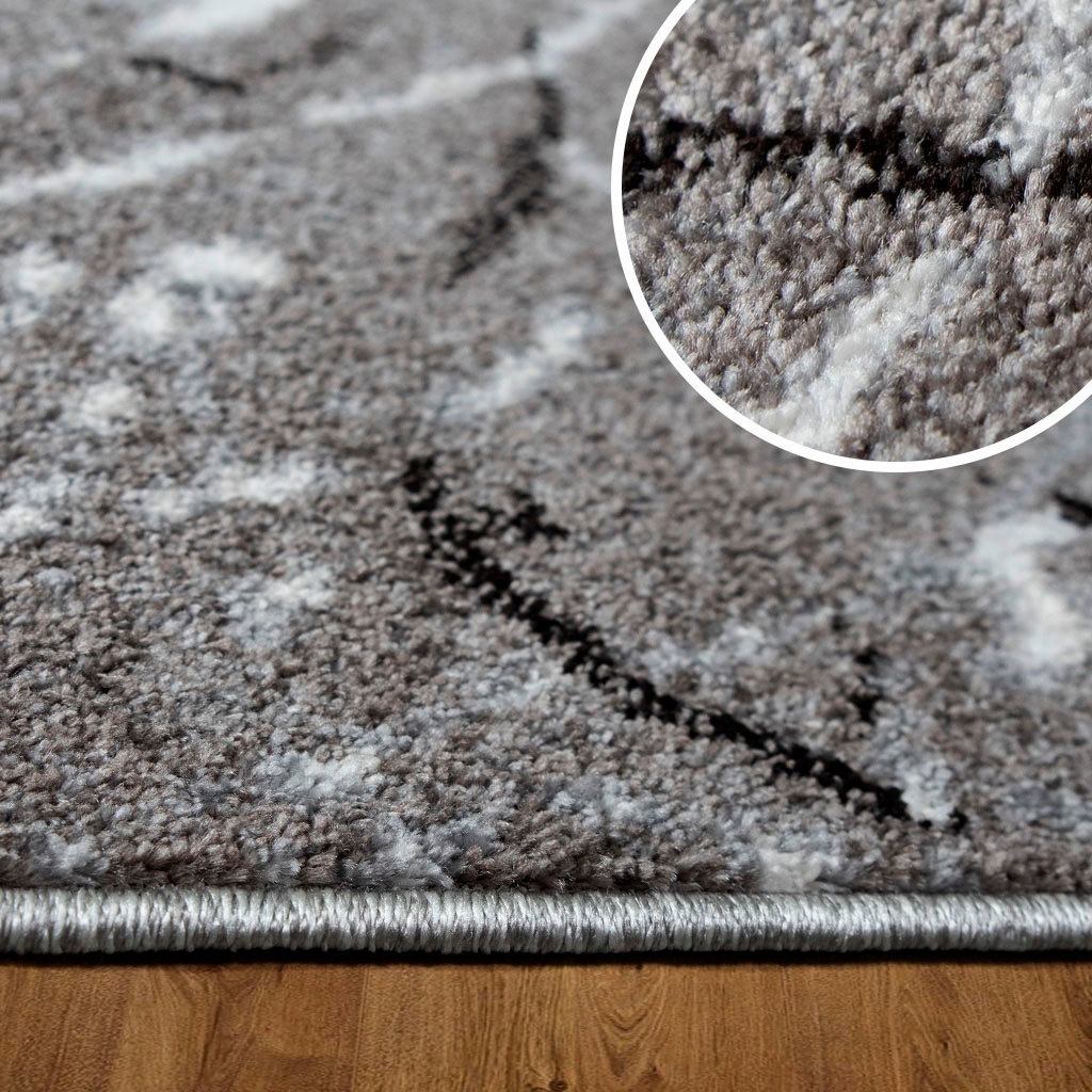 my home Teppich »Tjara«, rechteckig, 9 mm Höhe, Marmor-Design, mit besonders weichem Flor, Kurzflor, dichte Qualität