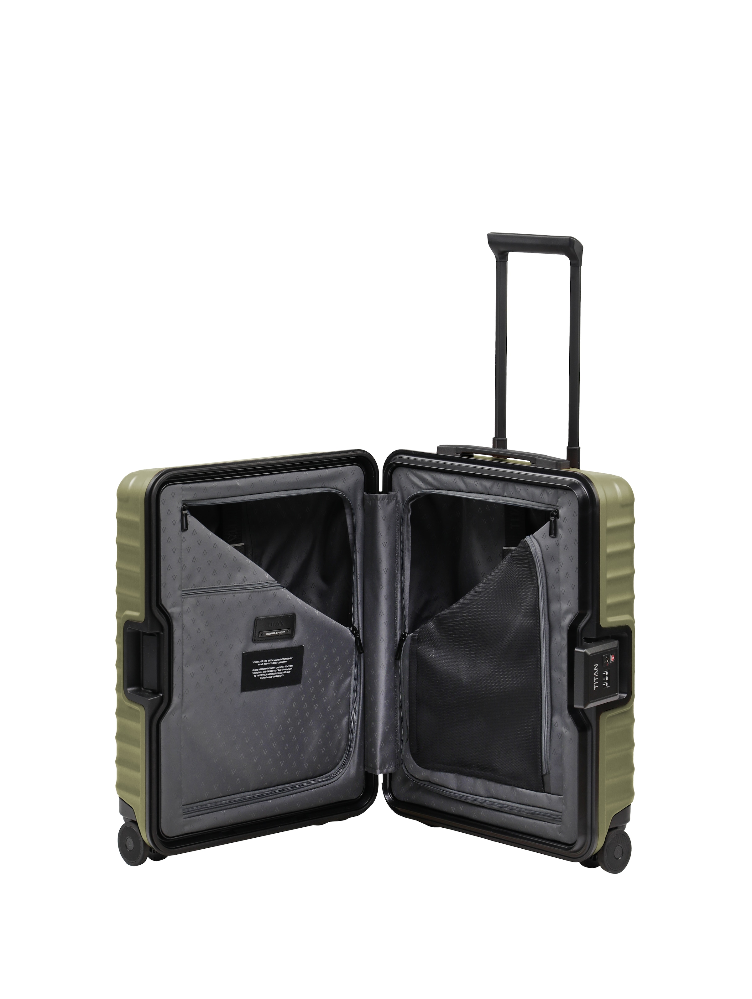 TITAN - Made in Germany Trolley »OVERSEAS Koffer Hartschale« 45 l 4 Rollen TSA-Rahmenschloss, smarter Innenaufteilung und kratzfester Oberfläche