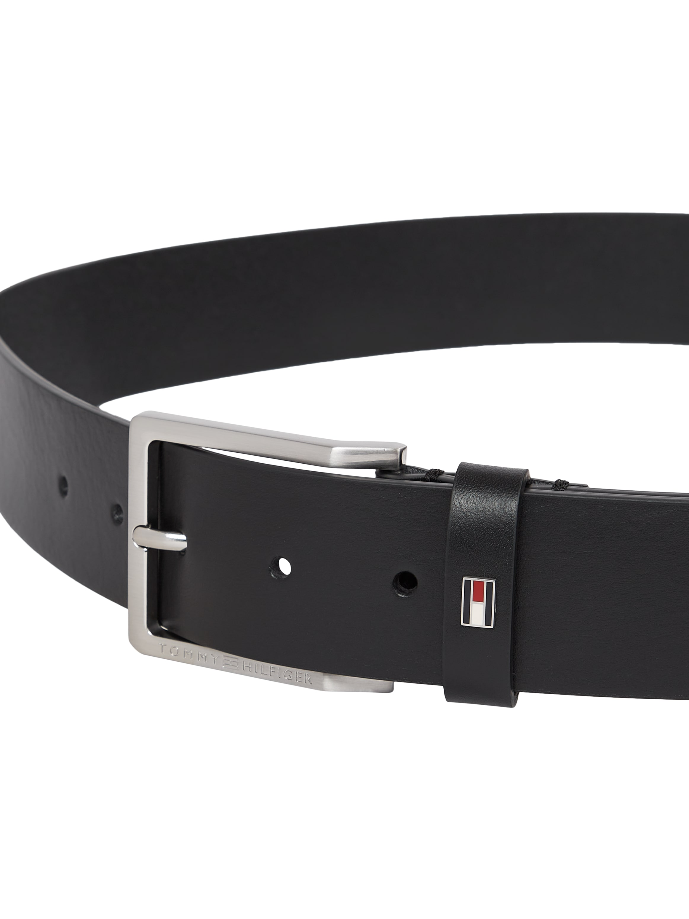 Tommy Hilfiger Ledergürtel »OLIVER 4.0«, Größenverstellbar, Markenlogoemblem aus Metall