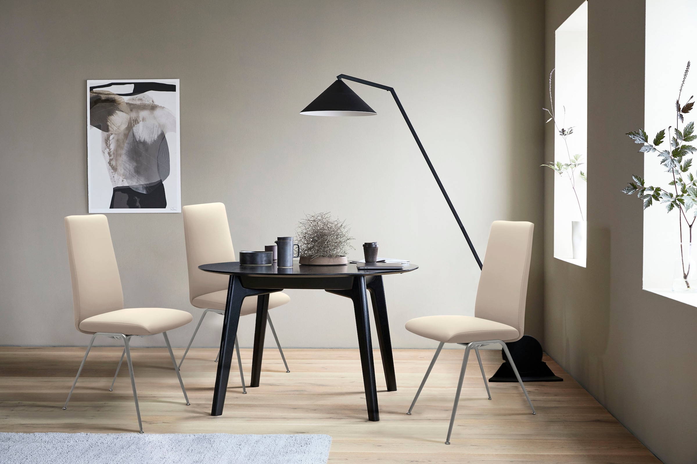 Stressless® Polsterstuhl »Laurel«, Leder BATICK, High Back, Größe L, mit Beinen aus Stahl in Chrom matt