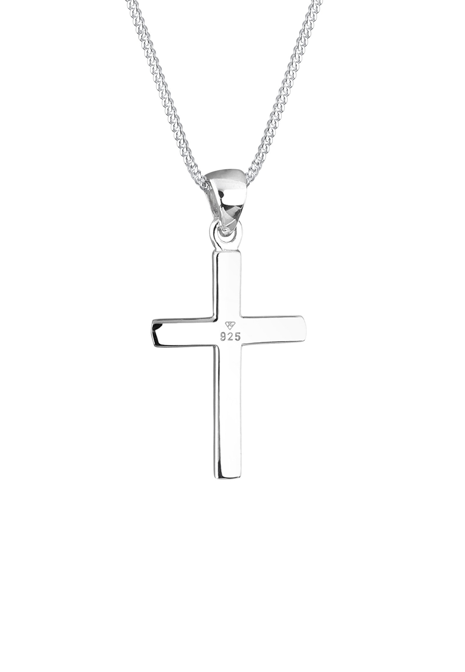 Elli Kette mit Anhänger »Halskette Kreuz Symbol Kommunion Konfirmation 925 Silber«