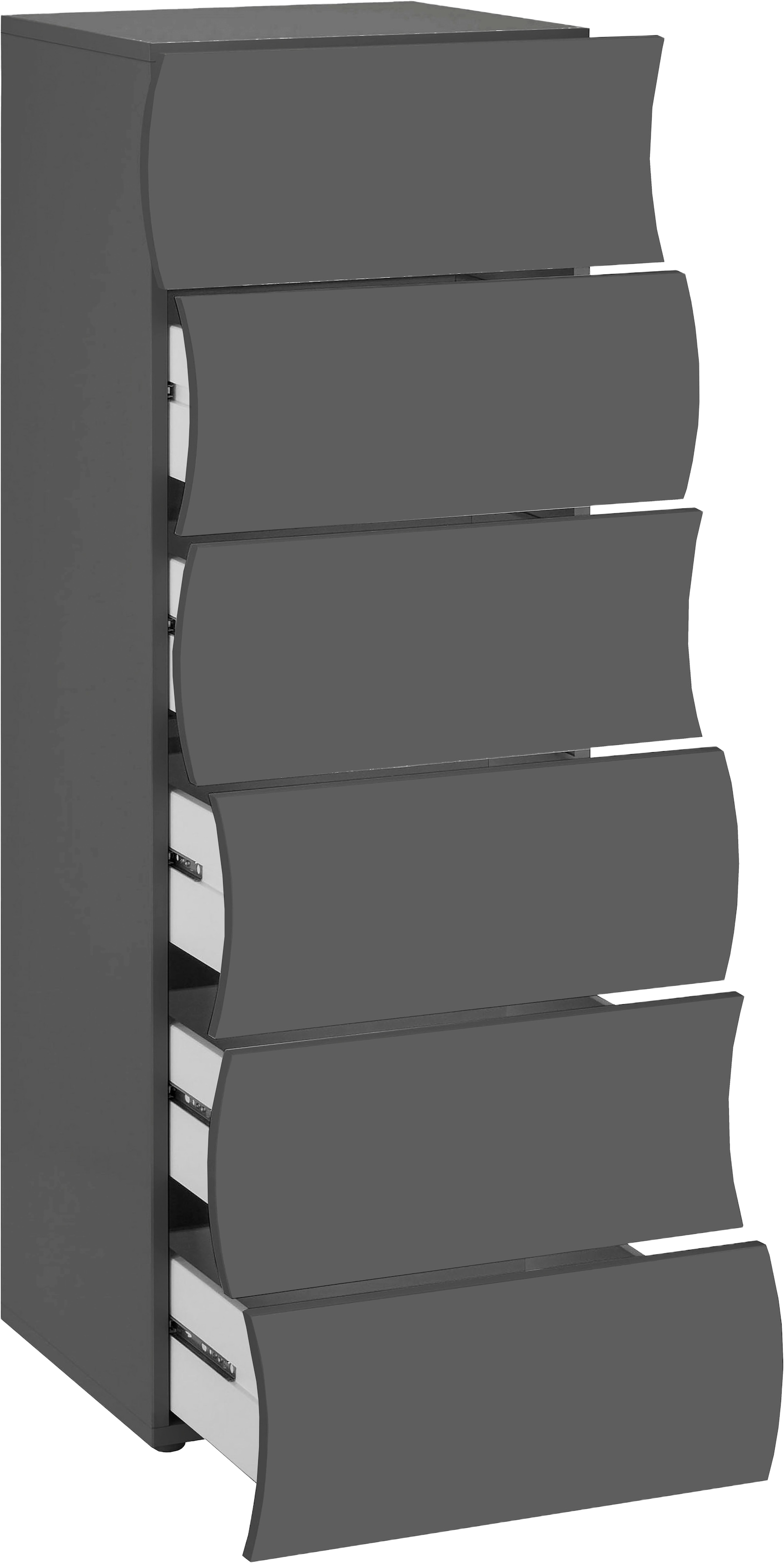 Home affaire Kommode »Onda« Onda, 50 cm breit, Anthrazit matt, 6 Schubladen, Made in Italy