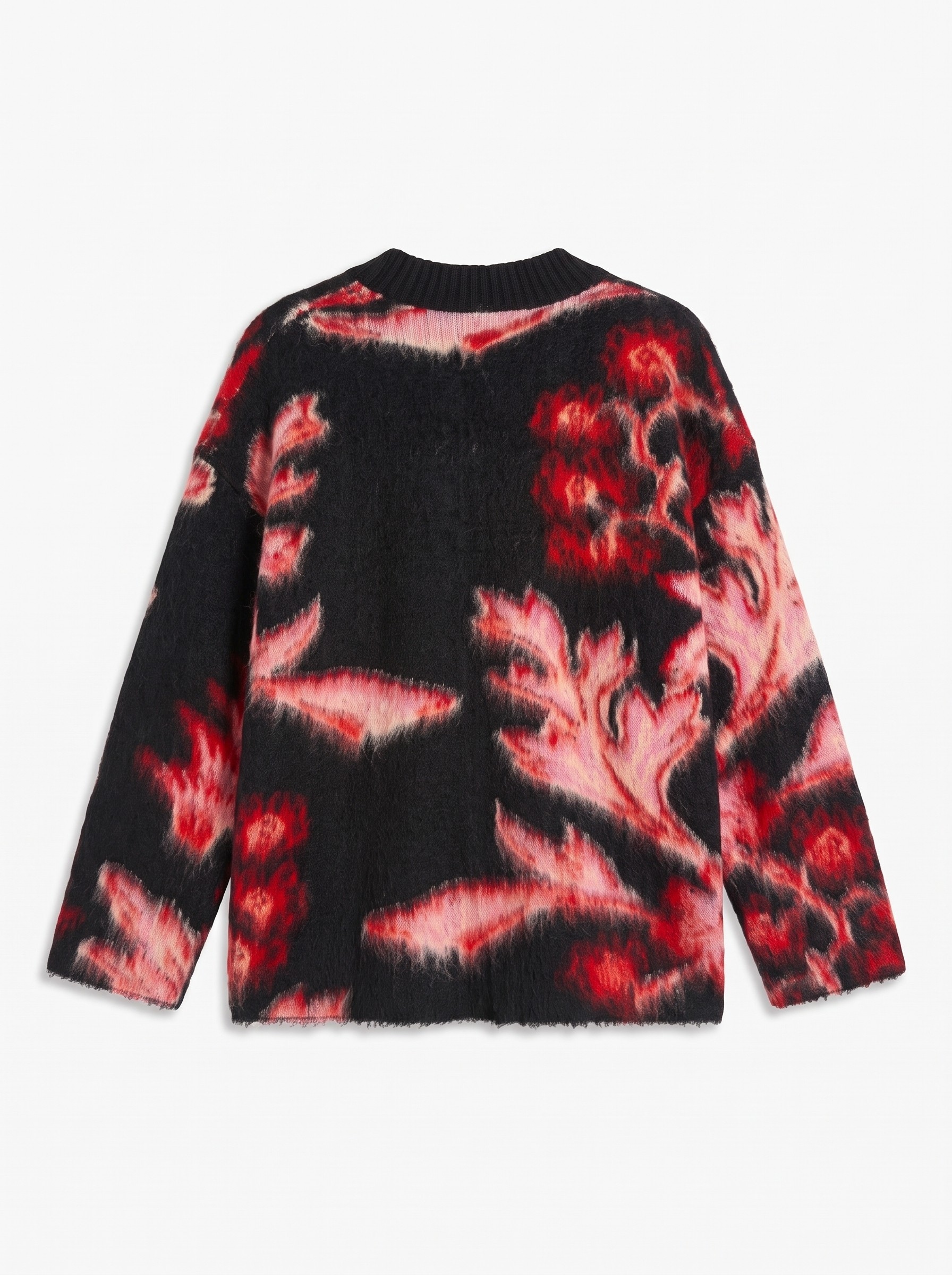TOPSHOP V-Ausschnitt-Pullover »TSDIJA BRUSHED FLOWER JUMPER KNIT« Materialmix, bedruckt
