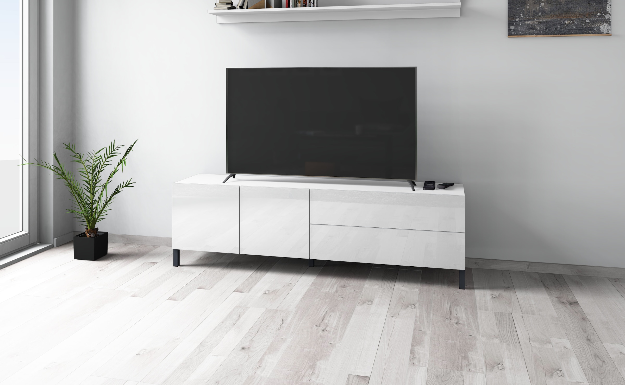 borchardt Möbel Lowboard »Sophia, TV-Schrank Breite 152 cm« Metallfüße, grifflose Optik