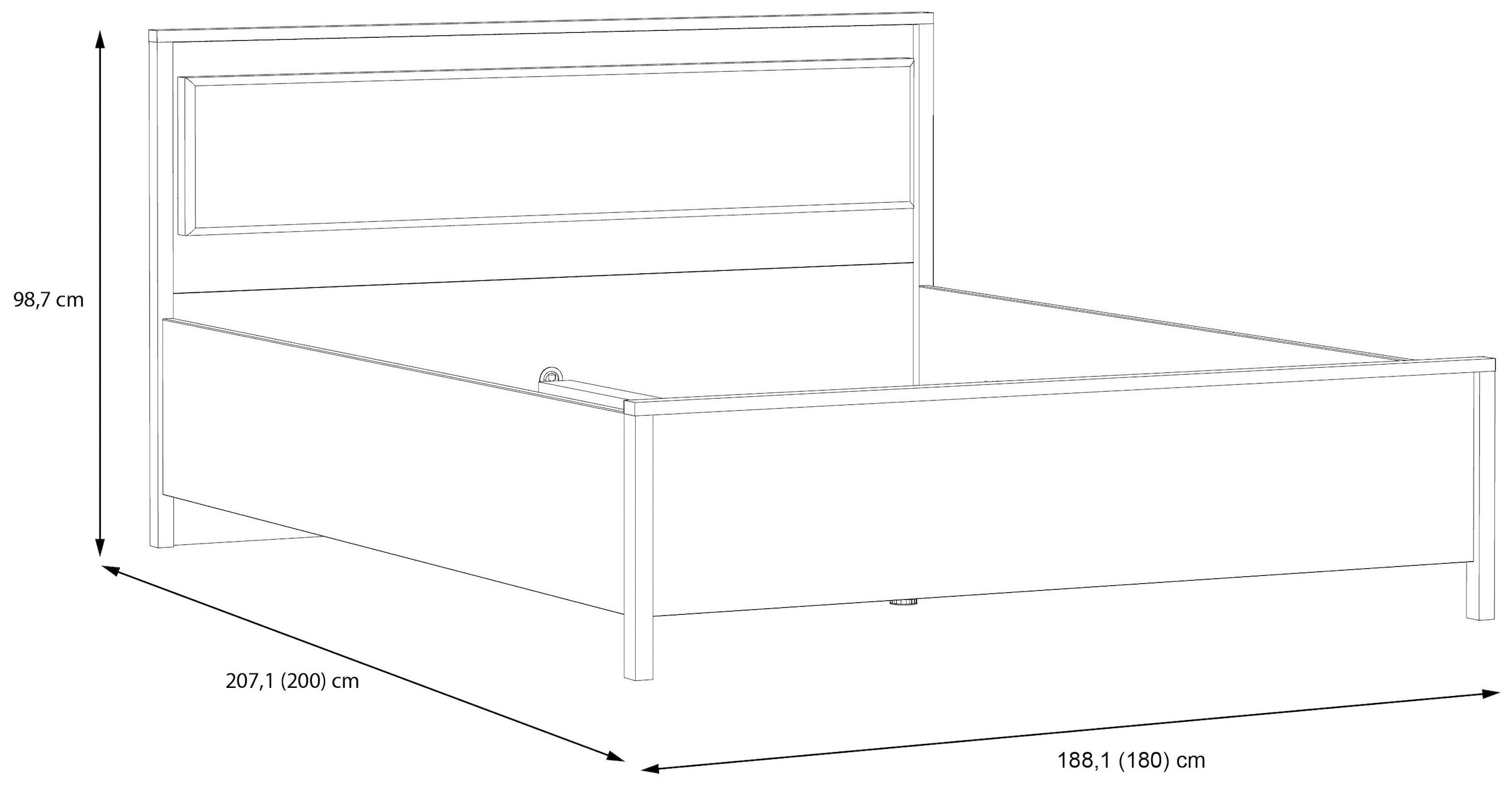 FORTE Bettgestell »High Rock, Belastbar bis 240 KG«, (Liegefläche 160 cm x 200 cm), Kopfteil inklusive Beleuchtung