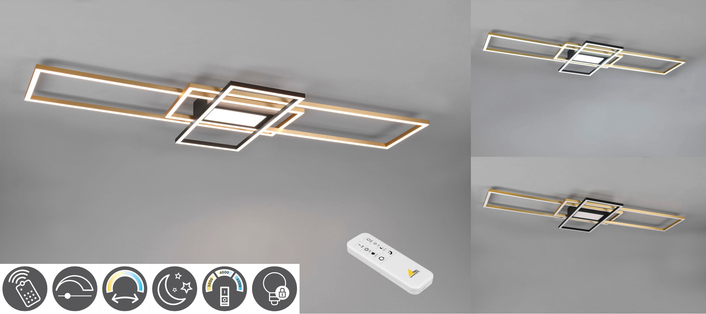 TRIO Leuchten LED flammig-flammig, Lichtfarbe XXL dimmbar, Fernbedienung, »Irvine«, mit Deckenleuchte Jahren Garantie online Deckenlampe kaufen mit 1 3 Memory | einstellbar