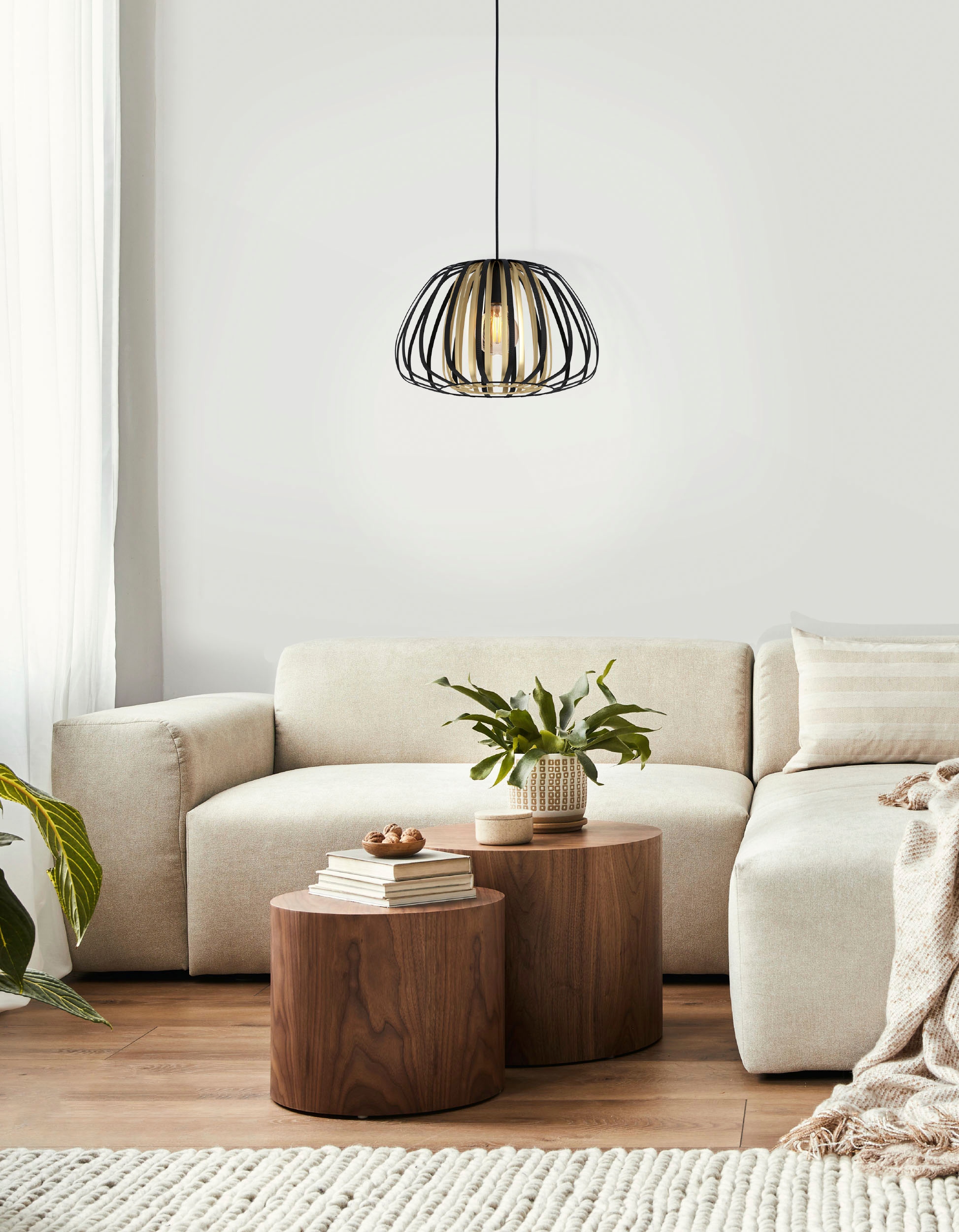 EGLO Hängeleuchte »ENCINITOS Pendellampe, Stahl, E27, IP20, Hängelampe, Vintage, Lampe«, Leuchtmittel E27 | Leuchtmittel wechselbar-ohne Leuchtmittel, Elegante Hängelampe für Esszimmer, Küche oder Wohnzimmer