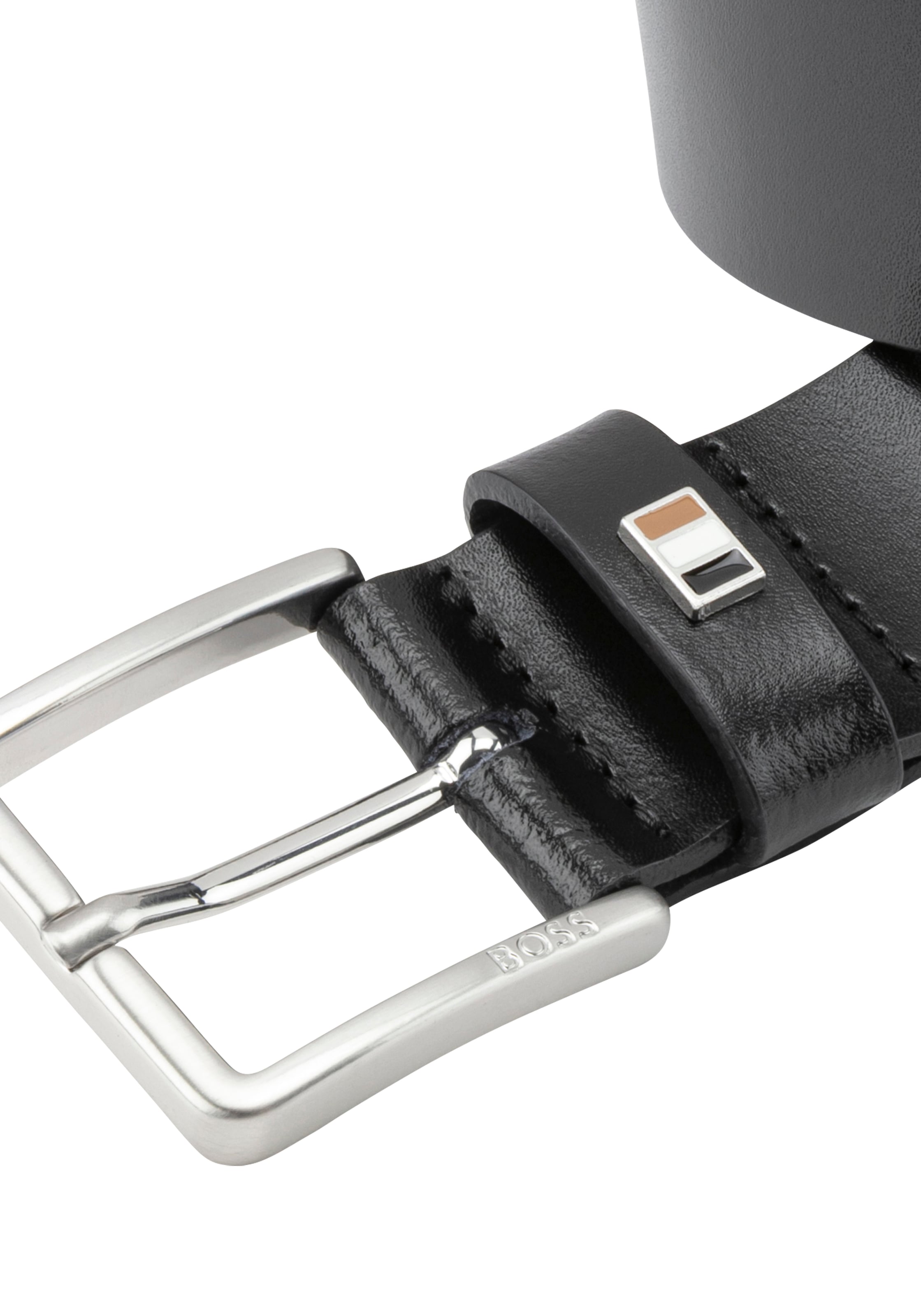 BOSS Ledergürtel »Ther-Flag-E_Sz35« mit stilvollen Markendetails