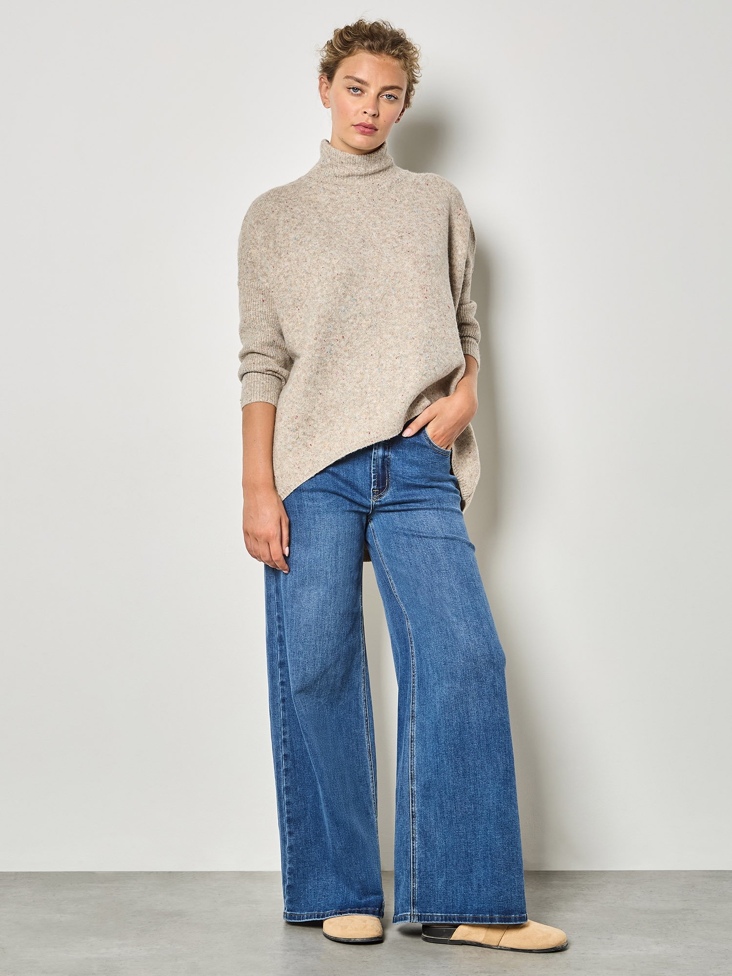 Apricot Rollkragenpullover »Apricot Regenbogenfleck-Cape-Pullover«