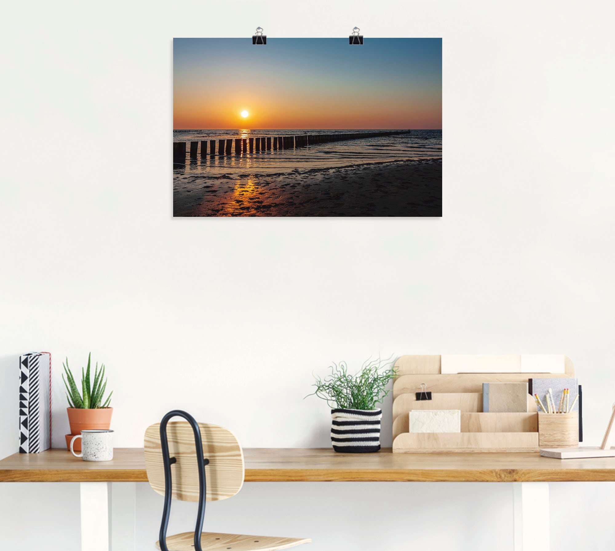 -aufgang vom Stück), »Sonnenuntergang (1 Bilder Ostsee Insel Poel«, & Sonnenuntergang Artland an Wandbild