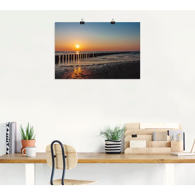 Artland Wandbild »Sonnenuntergang an Ostsee Insel Poel«, Bilder vom  Sonnenuntergang & -aufgang (1 Stück),