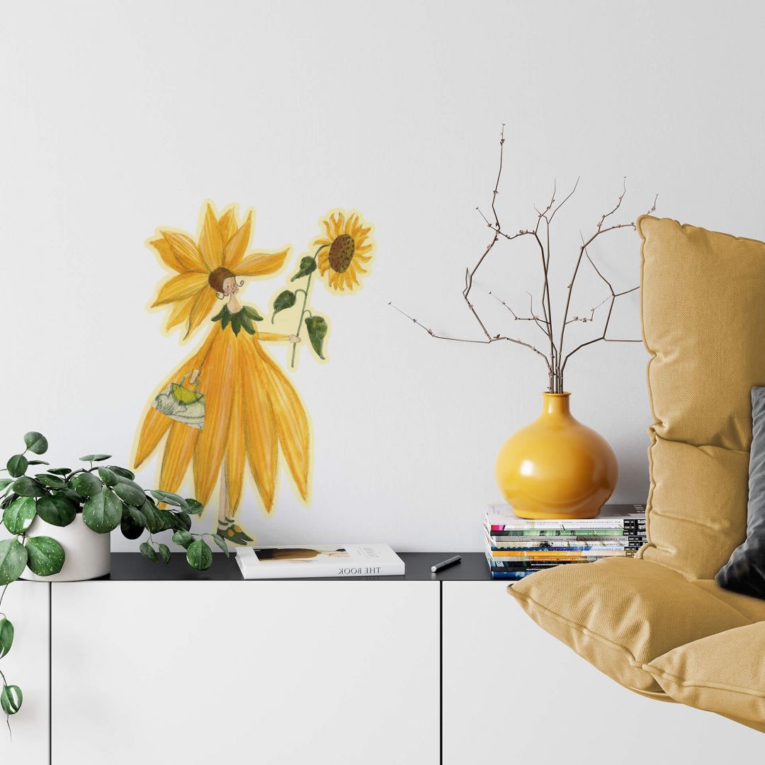 bequem Wall-Art Sonnenblumen Wandtattoo »Gelbe Fee (1 St.) Mädchen«, bestellen