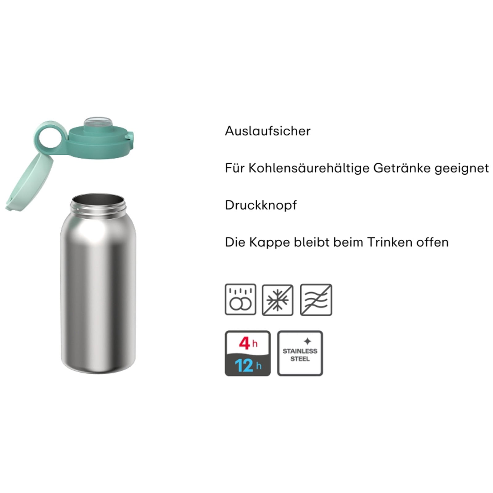 Mepal Trinkflasche »Isolierflasche mit Klappdeckel Campus 500 ml« Spülmaschinengeeignet