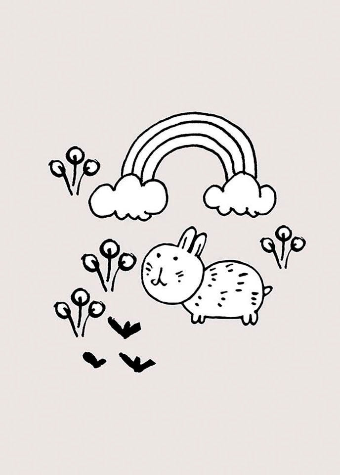 Komar Bild »Scribble Bunny« Tiere 1 Stk. tlg. Wandbild zur Dekoration - ohne Rahmen