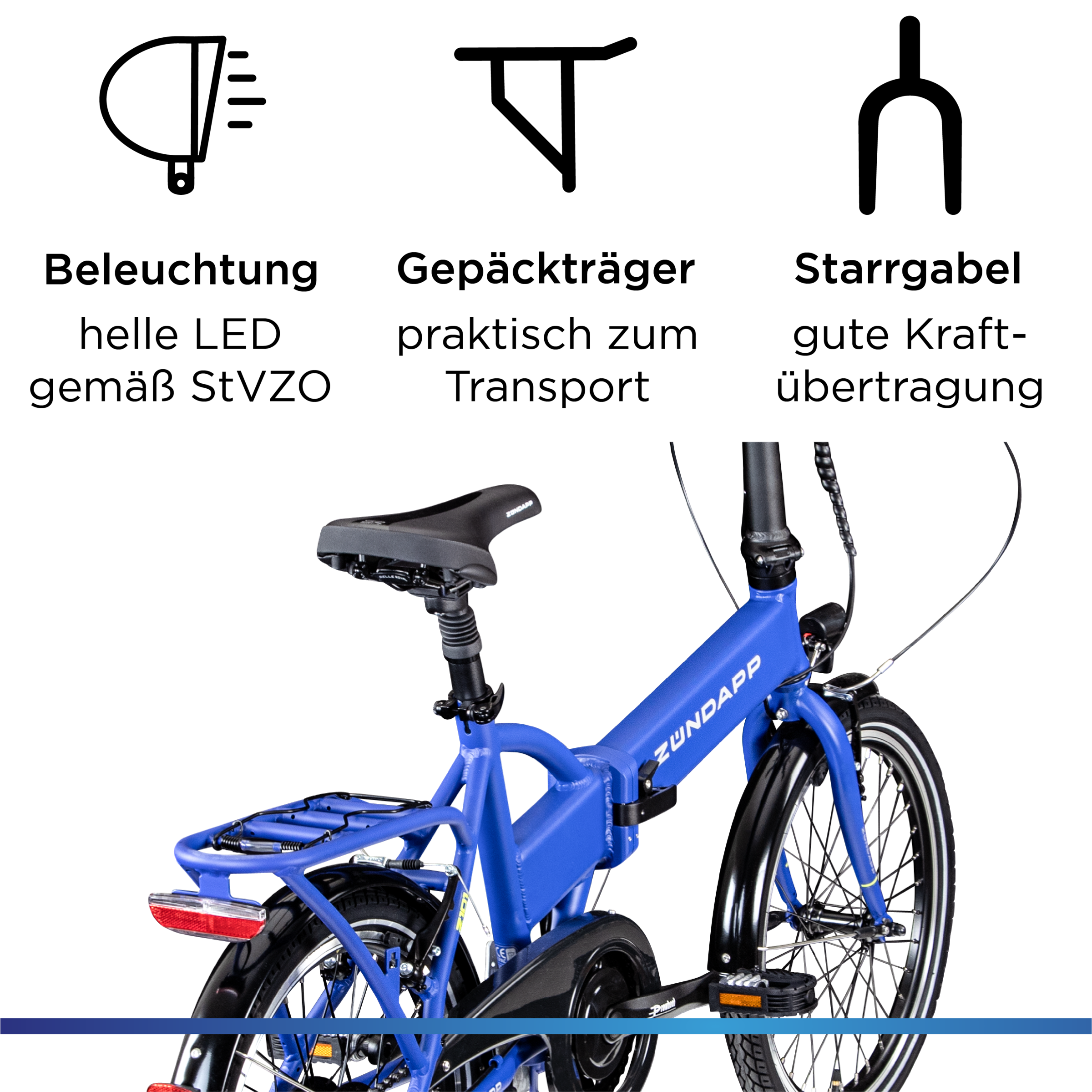 Zündapp »Z101« 6 Gang Shimano Tourney Schaltwerk Kettenschaltung Heckmotor 250 W Pedelec, Elektrofahrrad für Damen u. Herren