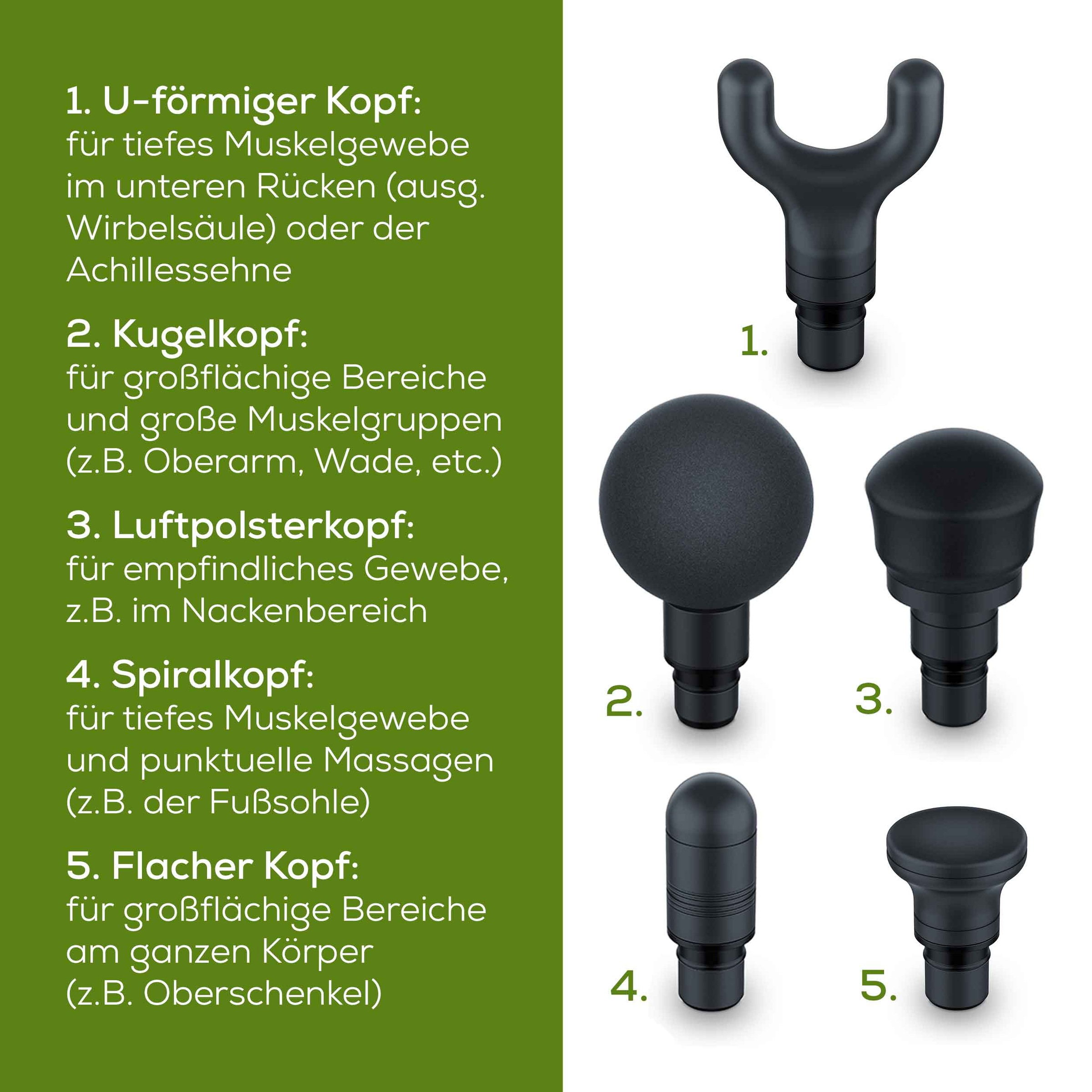 BEURER Massagegerät »MG 185 für kraftvolle und wohltuende Triggerpunktmassagen«, Mit 9 Intensitätsstufen und 5 Massageaufsätzen